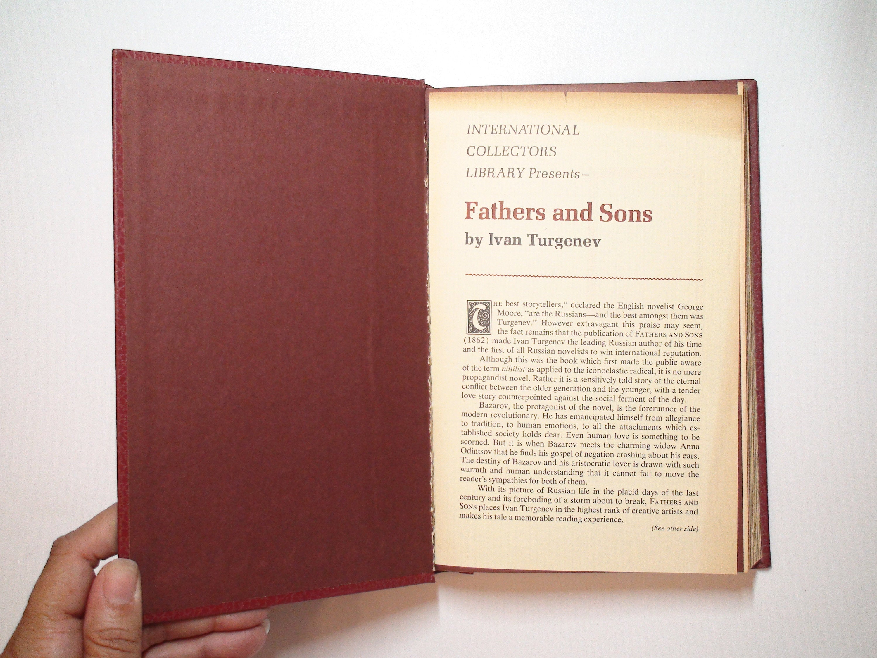 Fathers and Sons, by Ivan S. Turgenev, International Collectors Library, Leather