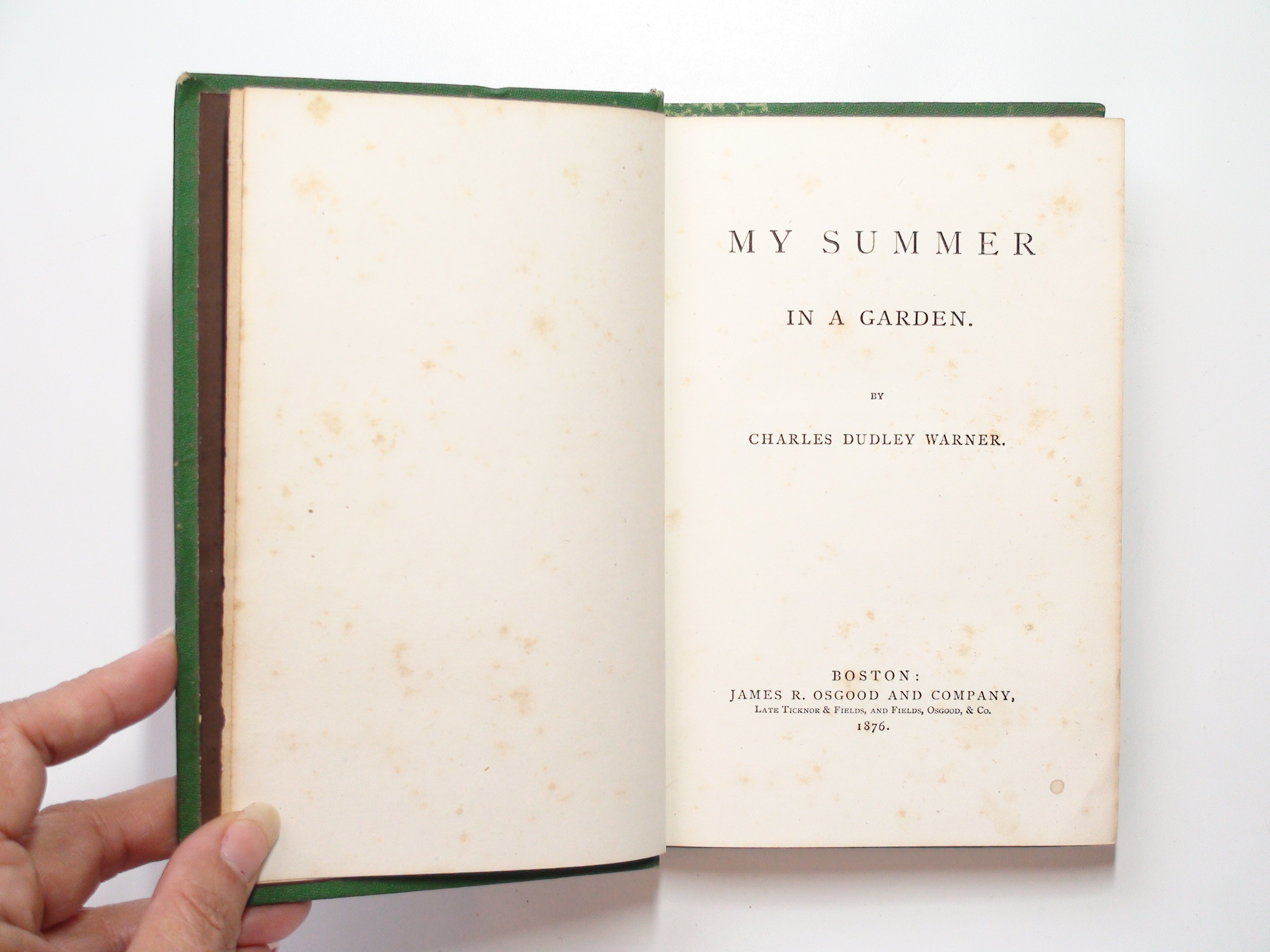 My Summer In A Garden, by Charles Dudley Warner, 1876