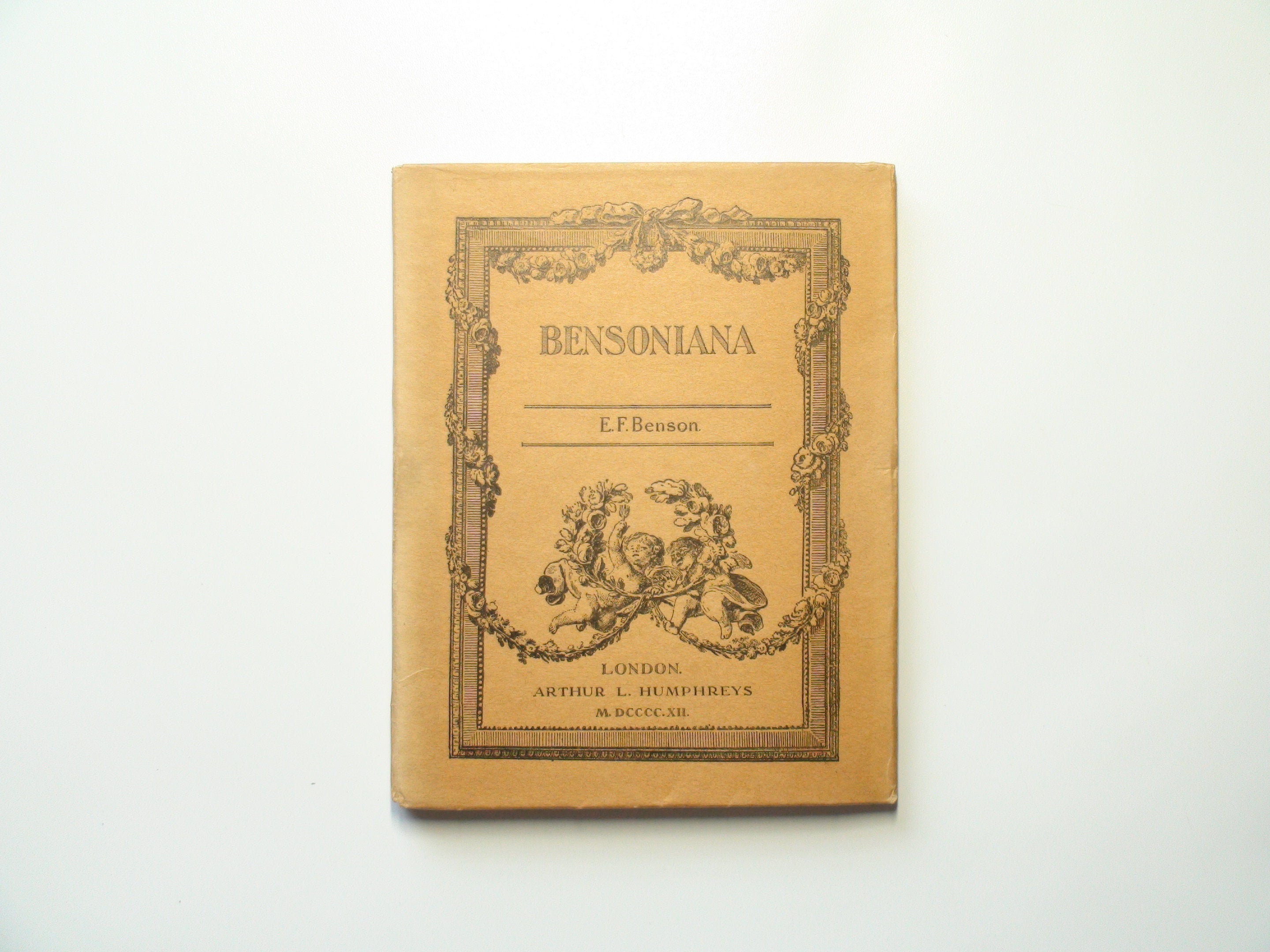 Bensoniana, by E. F. Benson, 1st Ed, w DJ and Slipcase, Illustrated, 1912, Rare
