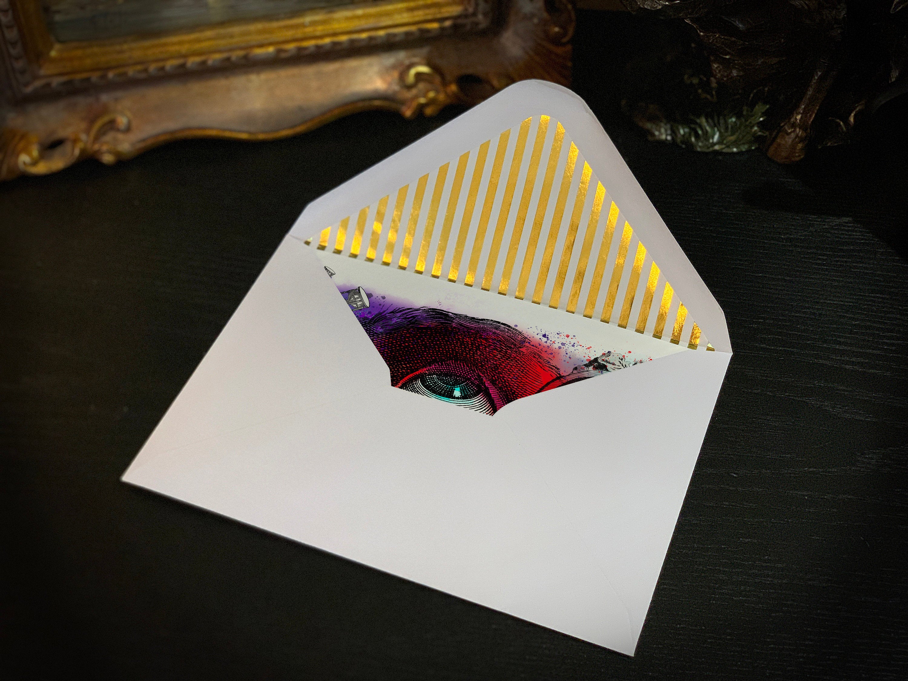 Dream Within a Dream, Edgar Allan Poe, Greeting Card with Elegant Striped Gold Foil Envelope, 1 Card/Envelope