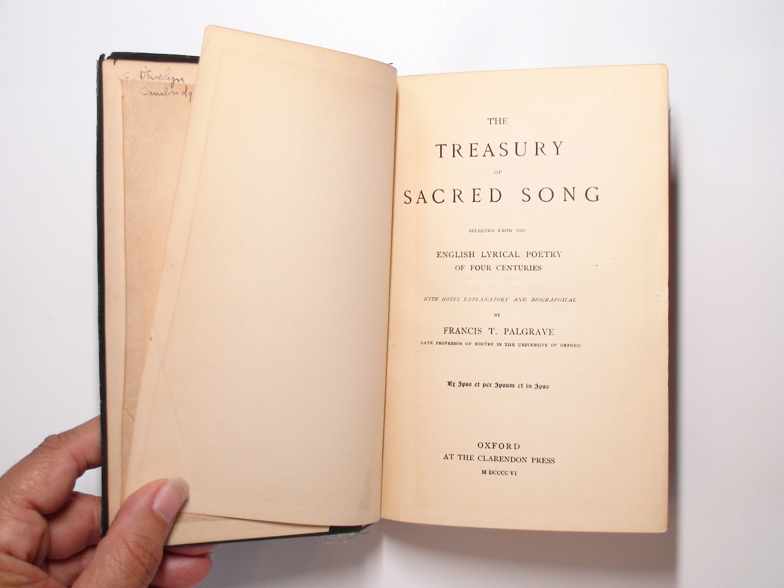 The Treasury Of Sacred Song, By Francis T. Palgrave, Leather, 1906