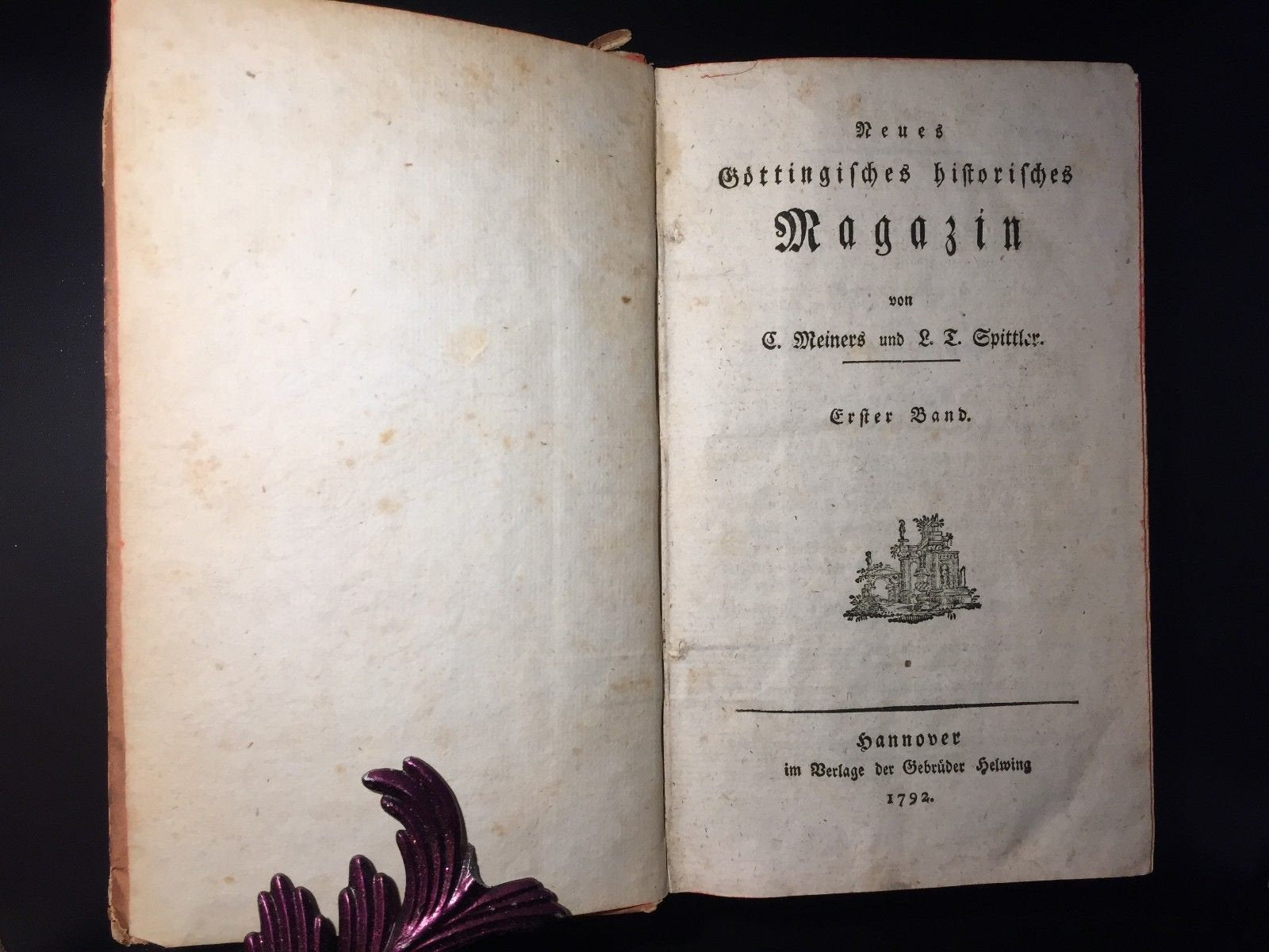 Neues Göttingisches Historisches Magazin, Rare, 1st Ed., 1792, Leather, German Language