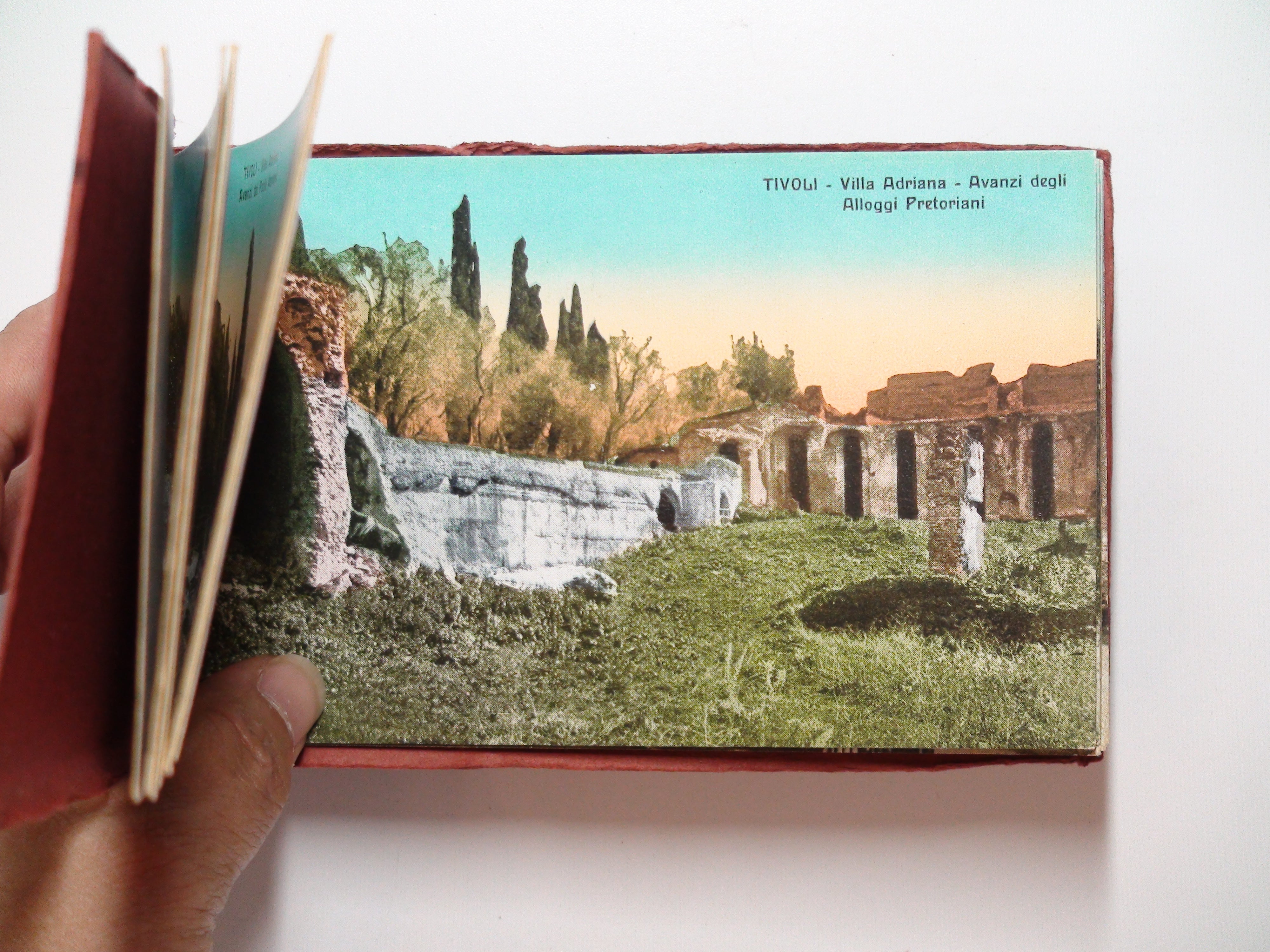 Ricordo di Villa Adriana, Tivoli Souvenir Book, 12 Color Postcards, c1920s