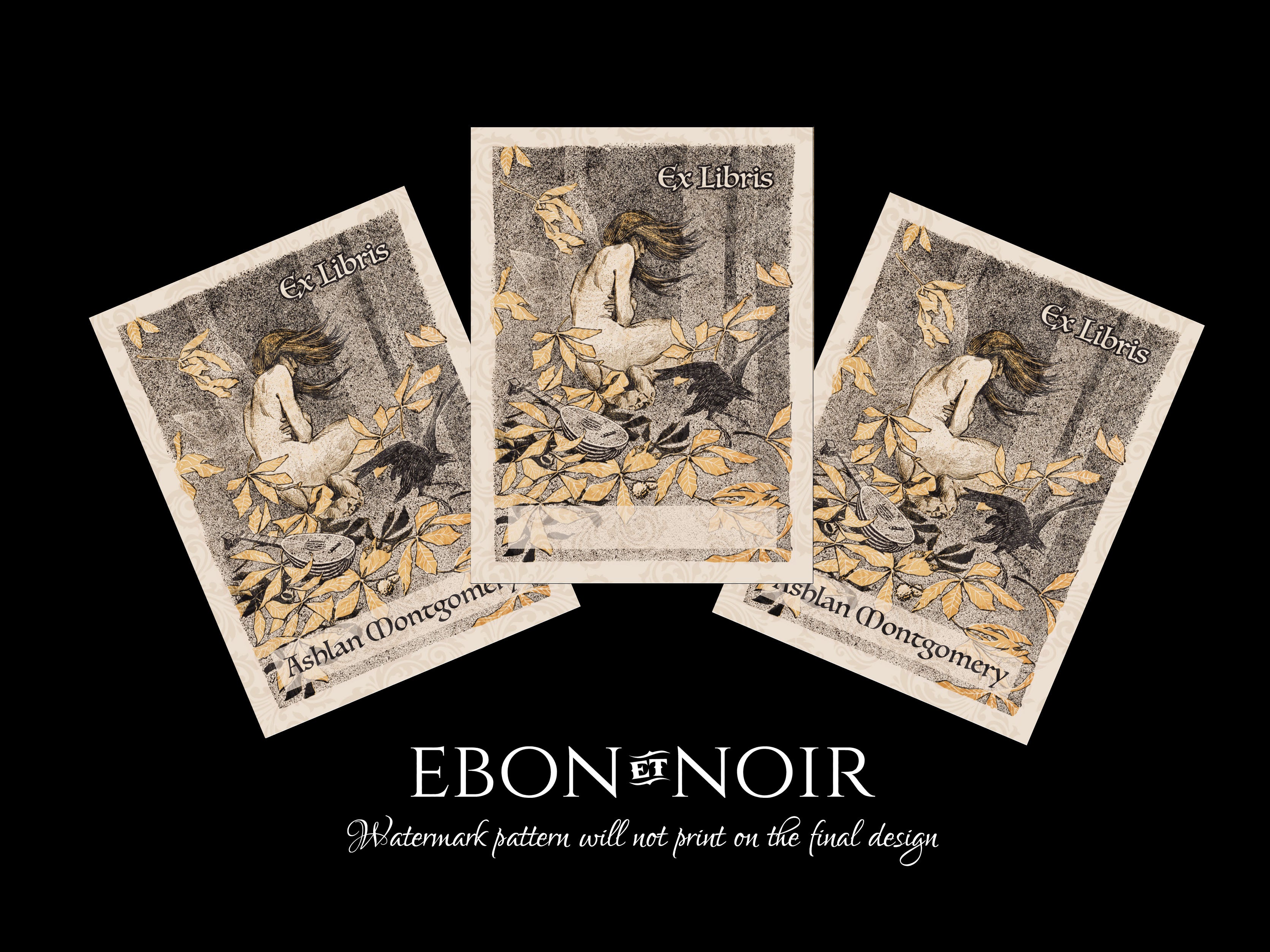 Winter Comes, Personalized Gothic Ex-Libris Bookplates, Crafted on Traditional Gummed Paper, 3in x 4in, Set of 30