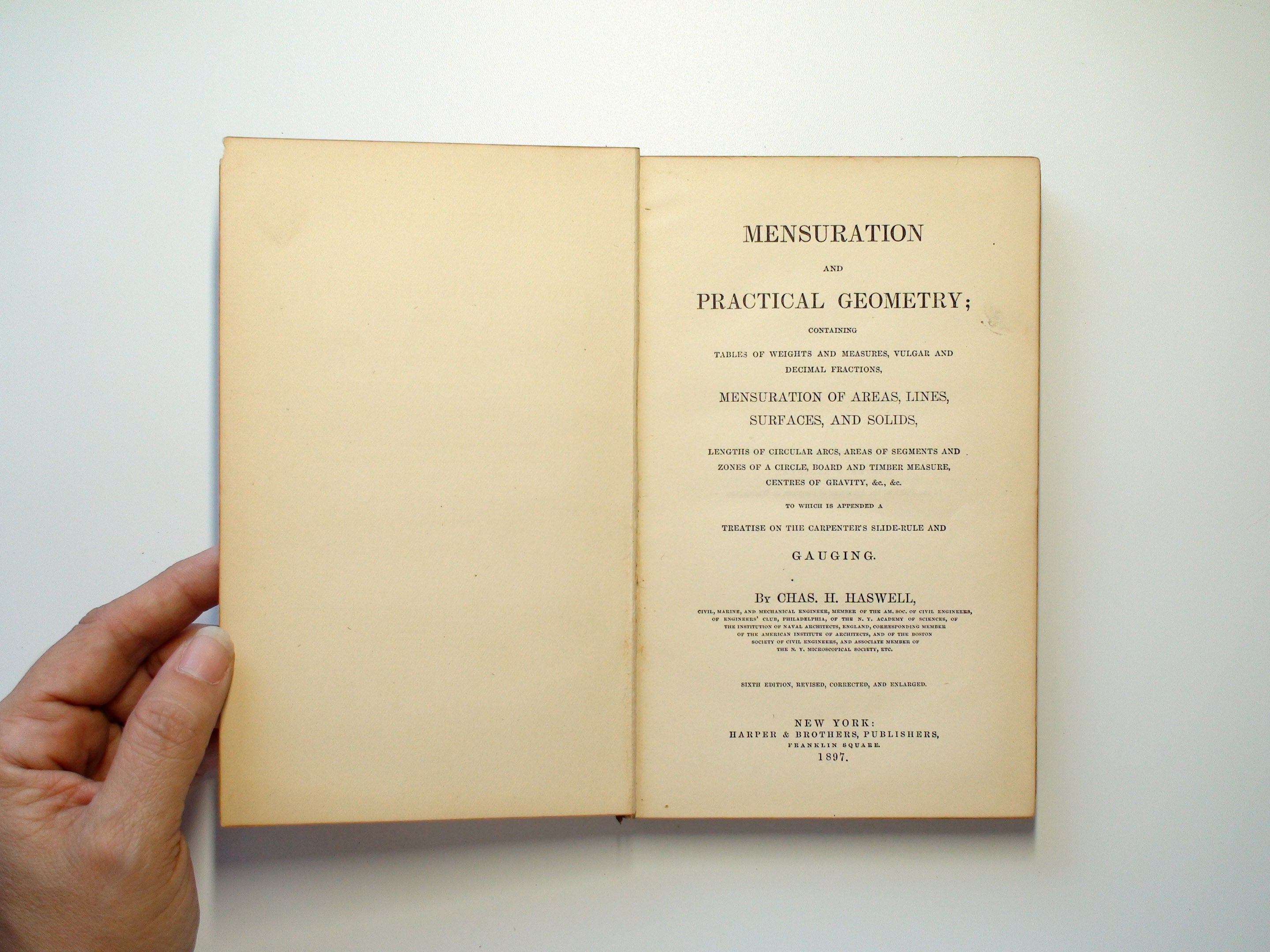Mensuration And Practical Geometry, Chas H. Haswell, Illustrated, 1897