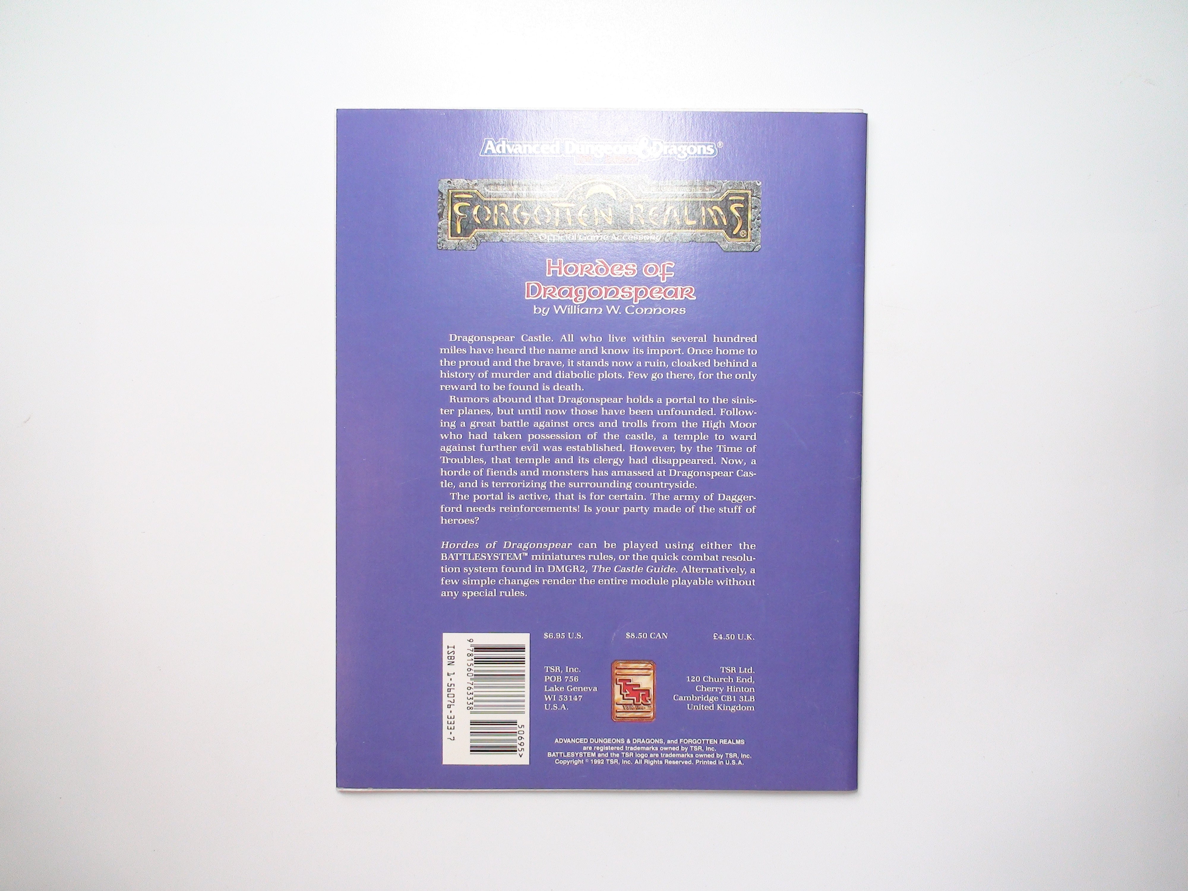Forgotten Realms, Hordes of Dragonspear, W. Connors, TSR AD&D FRQ2 #9369, 1992