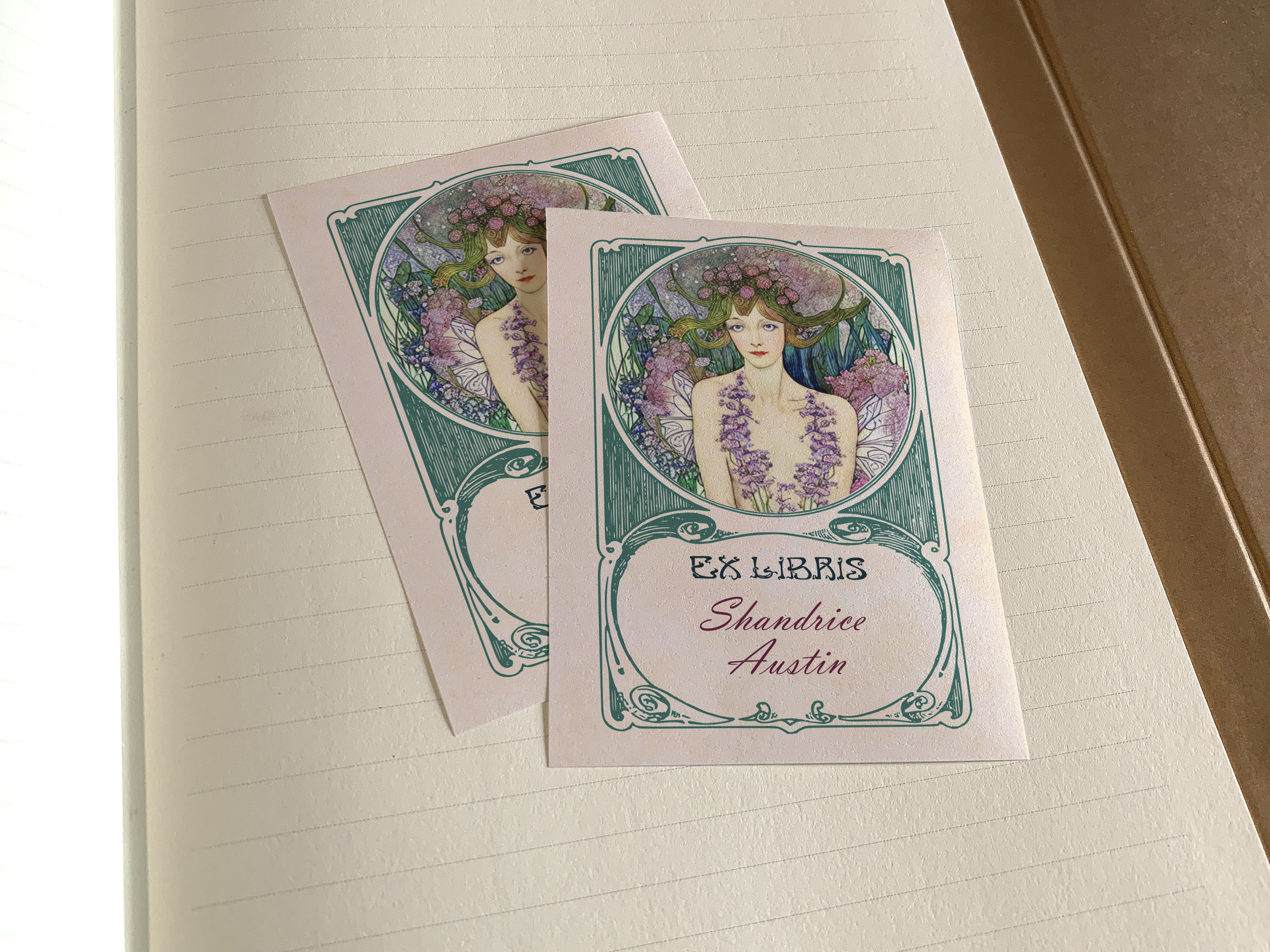 Ex Libris Sticker Art Nouveau Forest, 15 Personalized Exlibris, Literary  Gifts, Beautiful Book Club Gifts 