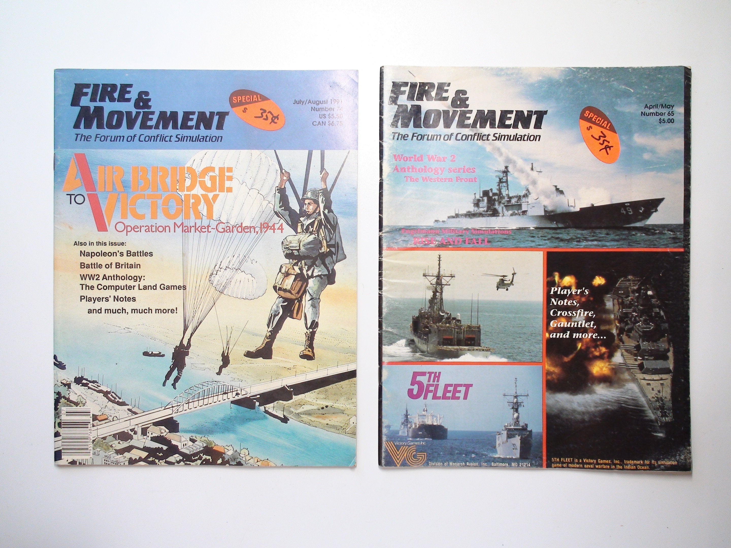 Fire & Movement Magazine, Lot of 4 Issues, No 26, 27, 65, 74, 1982-1991