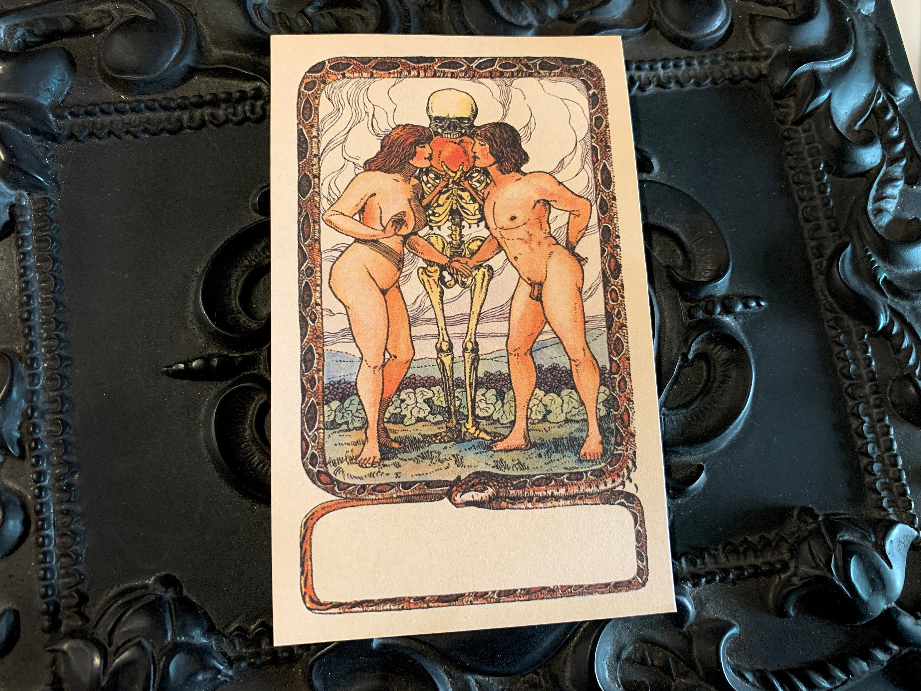 Adam and Eve, Personalized Erotic Ex-Libris Bookplates, Crafted on Traditional Gummed Paper, 4in x 2.5in, Set of 30