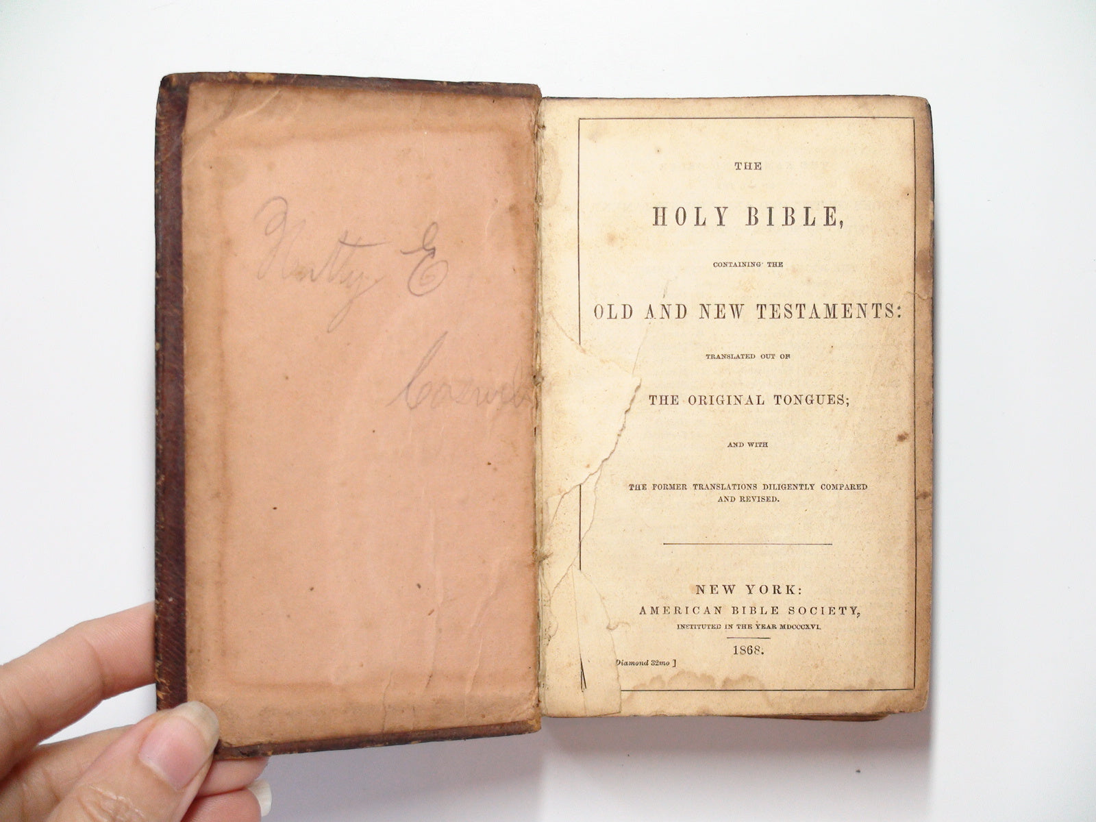 The Holy Bible, New and Old Testament, In Original Tongues, Leather, 1868