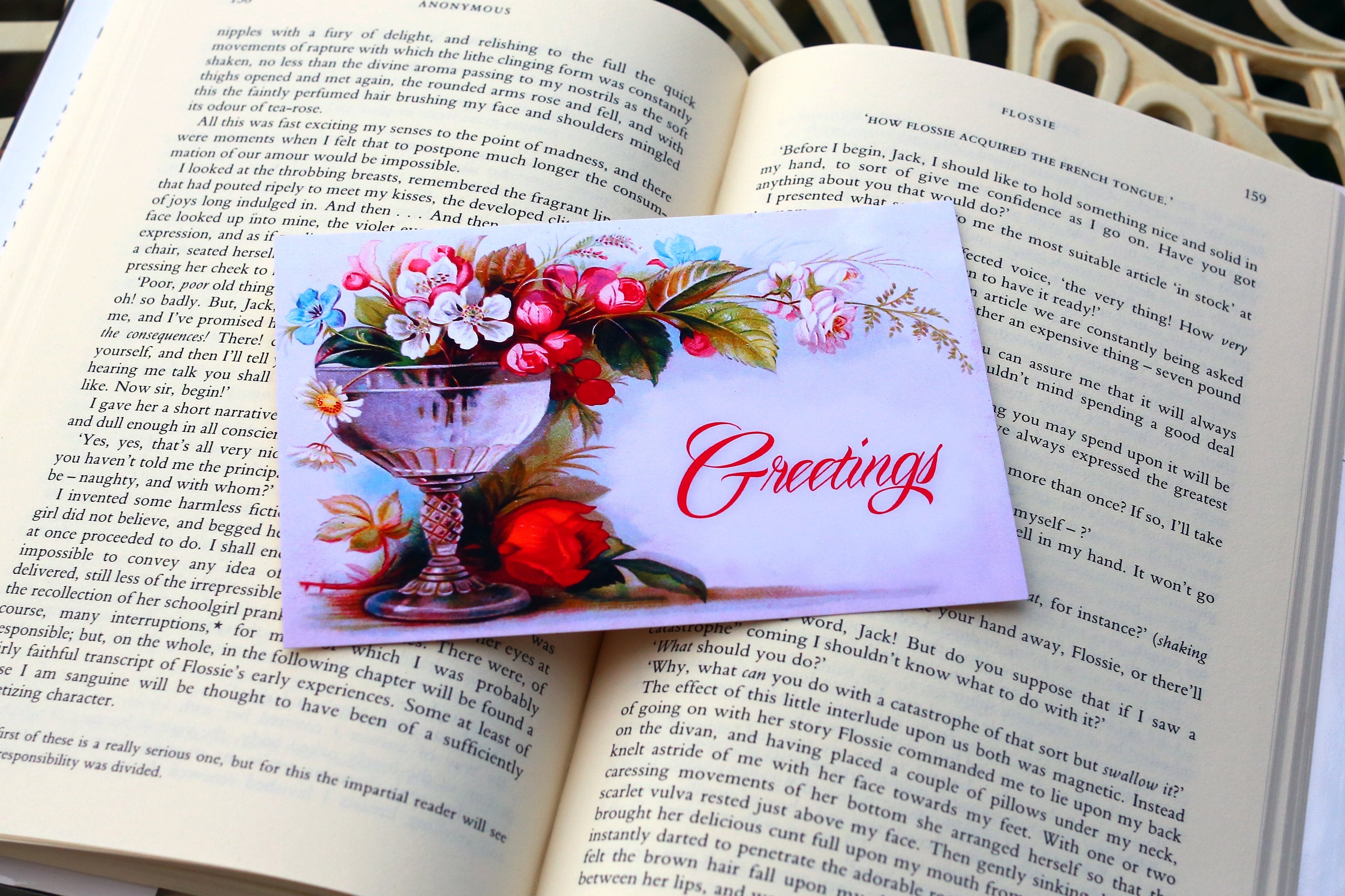 Everyday Victorian Floral "Greetings" Postcard/Greeting Card Set, 12 Cards