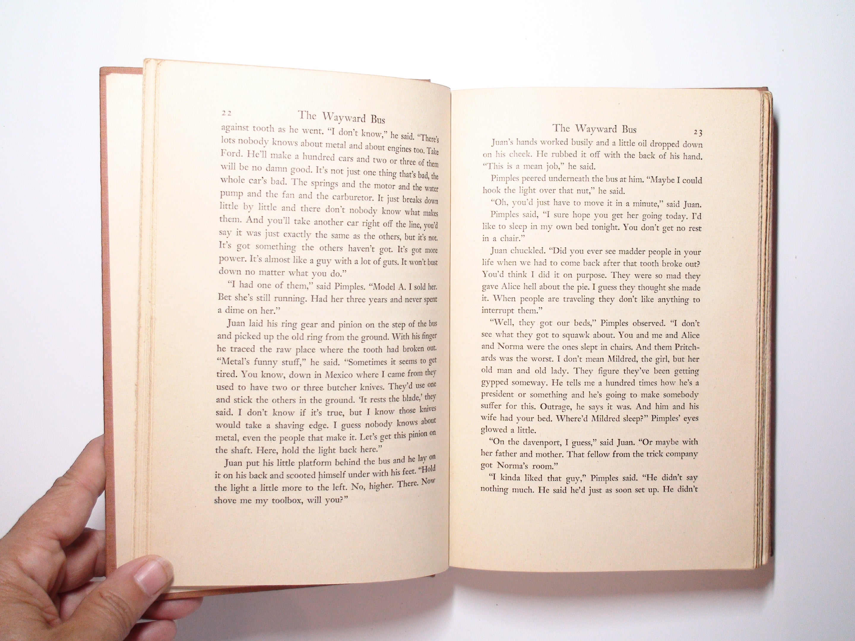The Wayward Bus, by John Steinbeck, Viking Press, Book Club Ed, No Dust Jacket, 1947