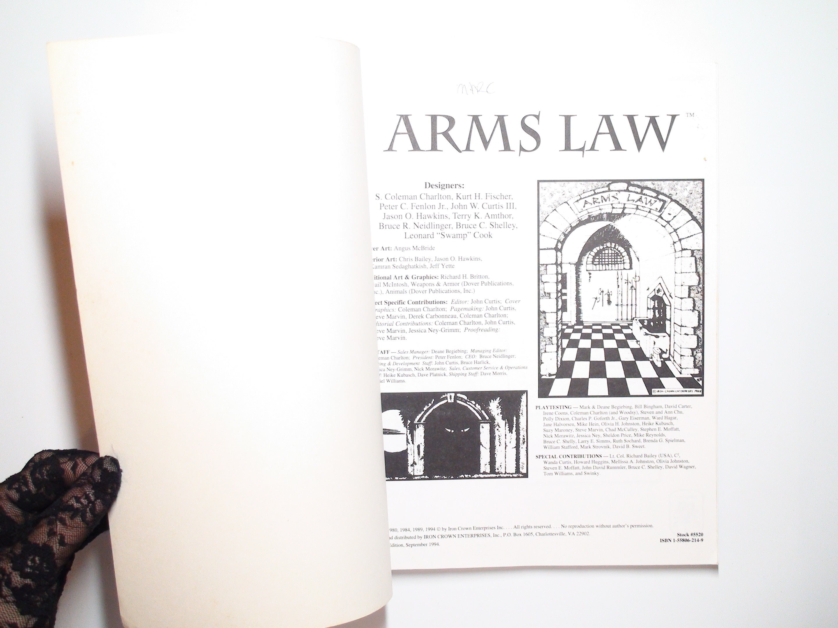 Arms Law, ICE Rolemaster #5520 , Illustrated, 3rd Ed, 1994