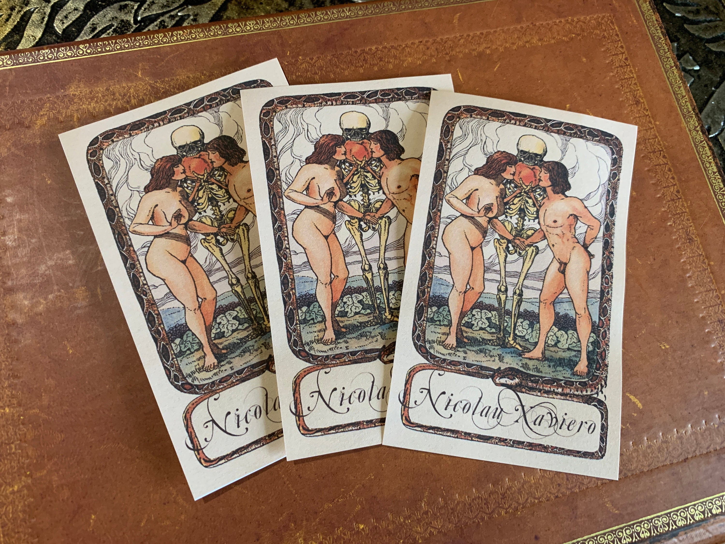 Adam and Eve, Personalized Erotic Ex-Libris Bookplates, Crafted on Traditional Gummed Paper, 4in x 2.5in, Set of 30