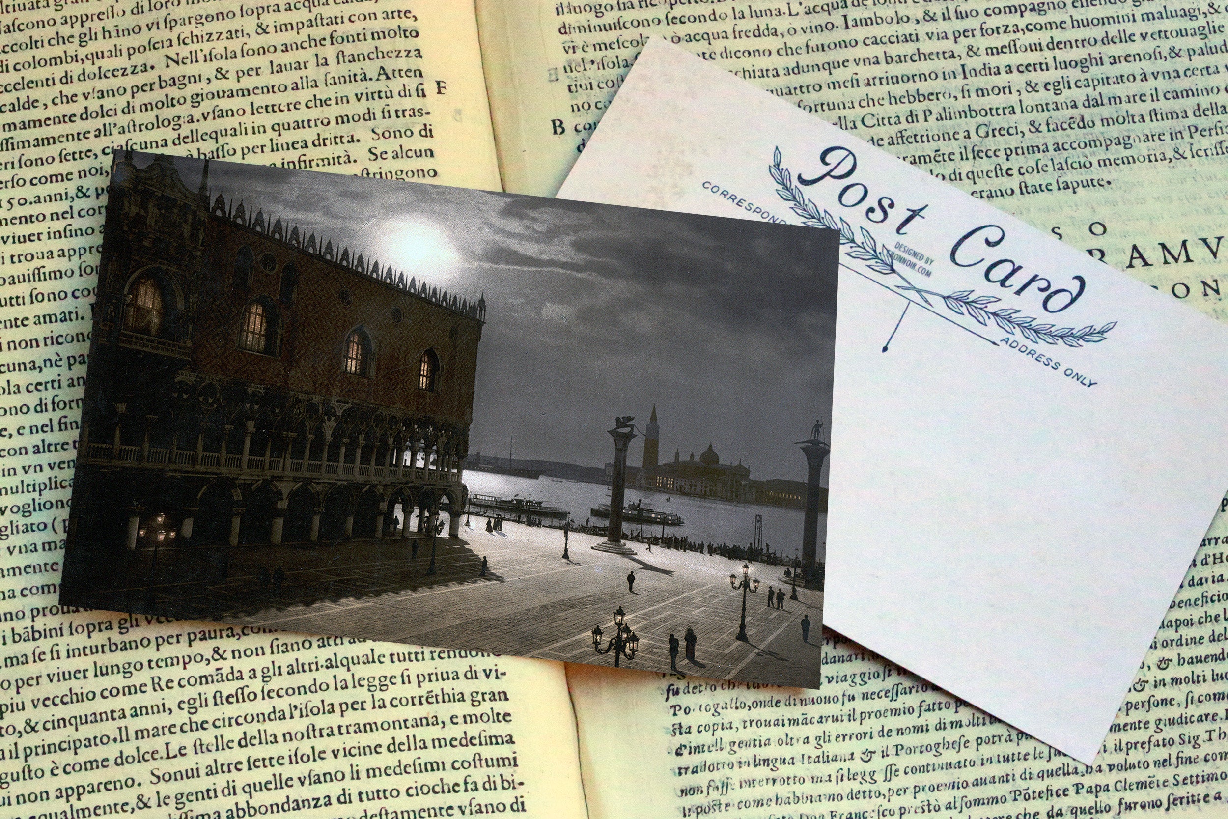 Venice by Moonlight Postcard/Greeting Card Set, Exclusively Designed, 4 Designs, 12 Cards