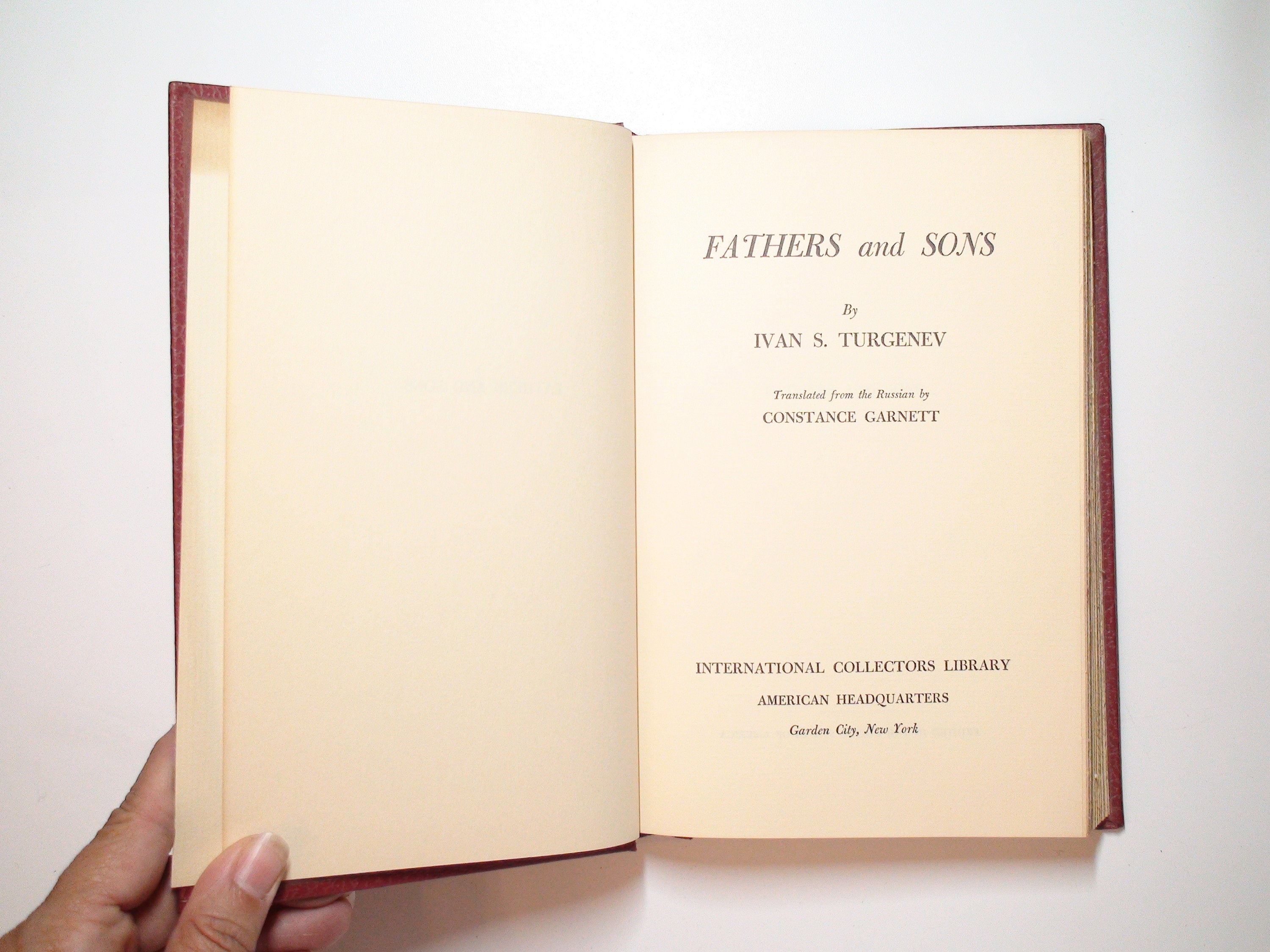 Fathers and Sons, by Ivan S. Turgenev, International Collectors Library, Leather