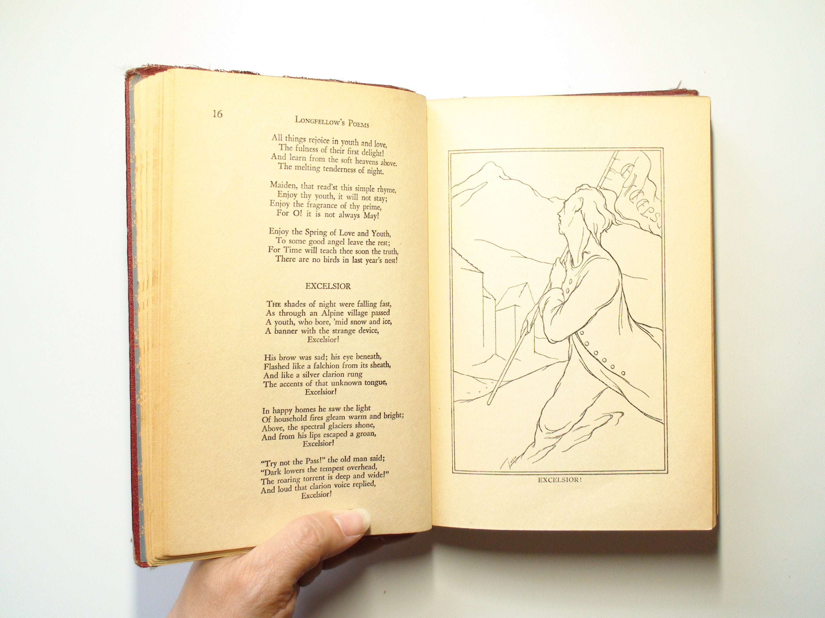 Best Loved Poems, Henry Wadsworth Longfellow, Spencer Press, Illustrated, 1937