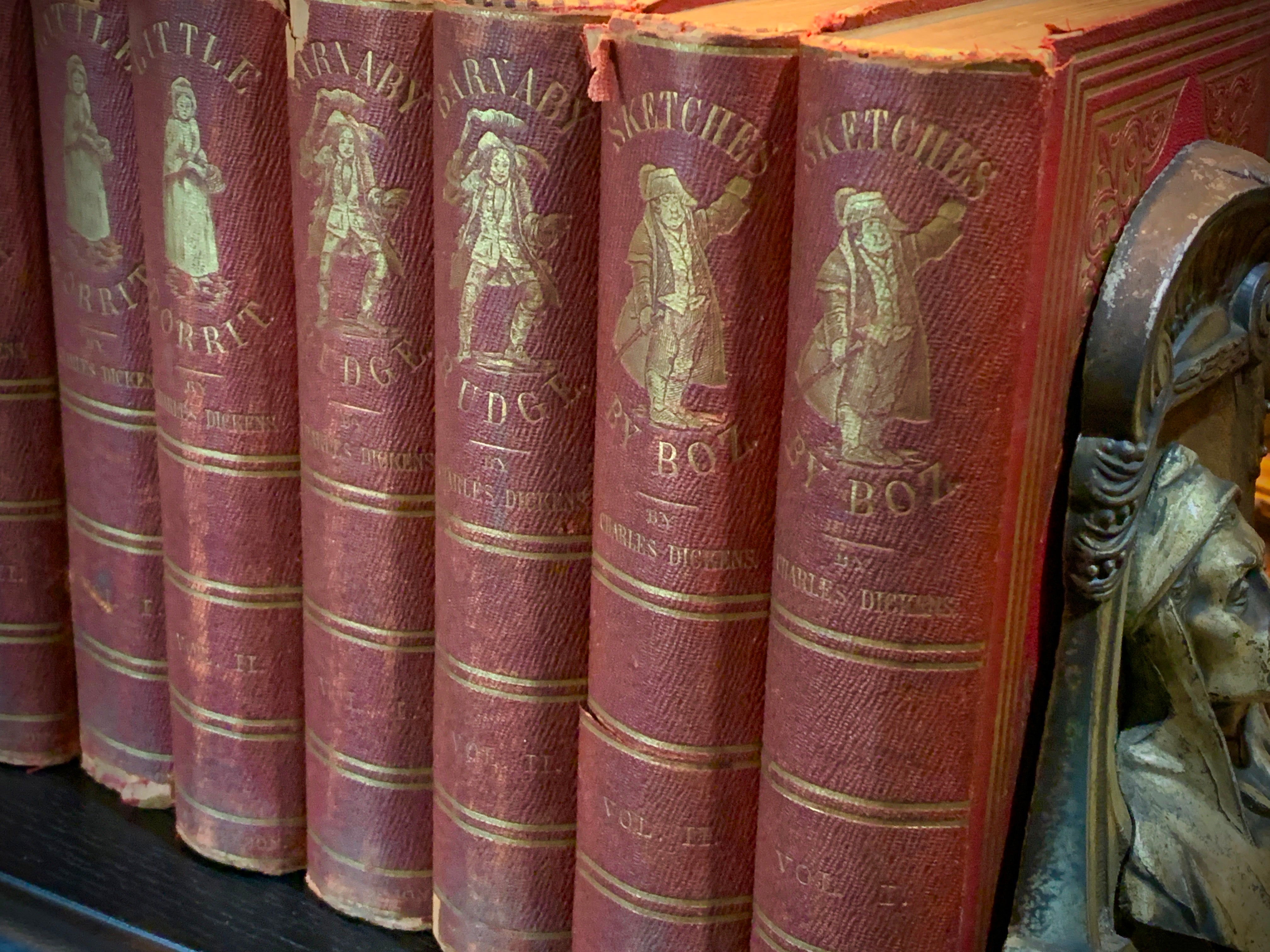 Peterson's Uniform Duodecimo Edition of the Complete Works of Charles Dickens, 14 Vols, Rare, Illustrated, c1840s, Philadelphia