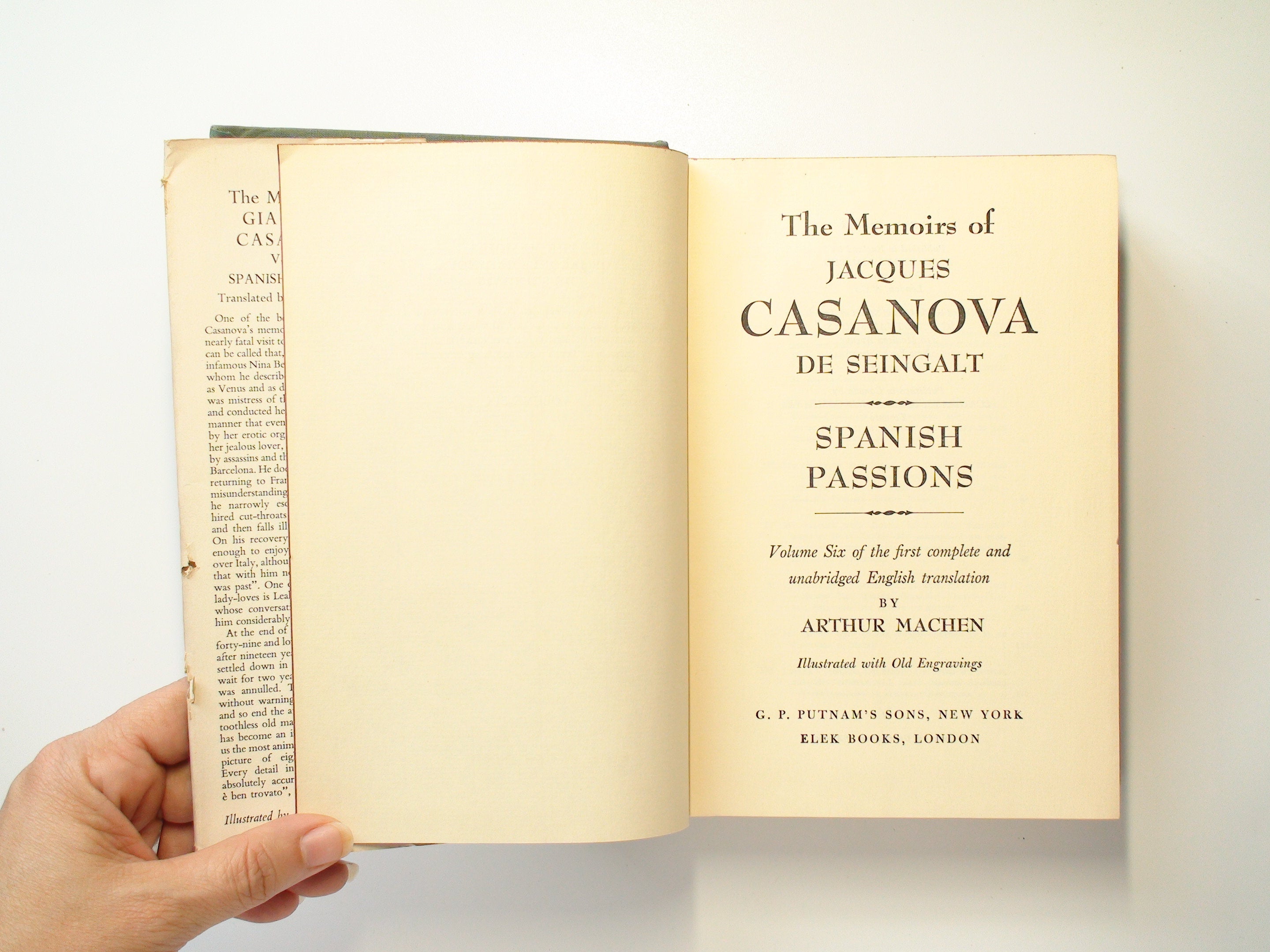 Memoirs of Jacques Casanova, Spanish Passions, Vol 6, Arthur Machen, 1947