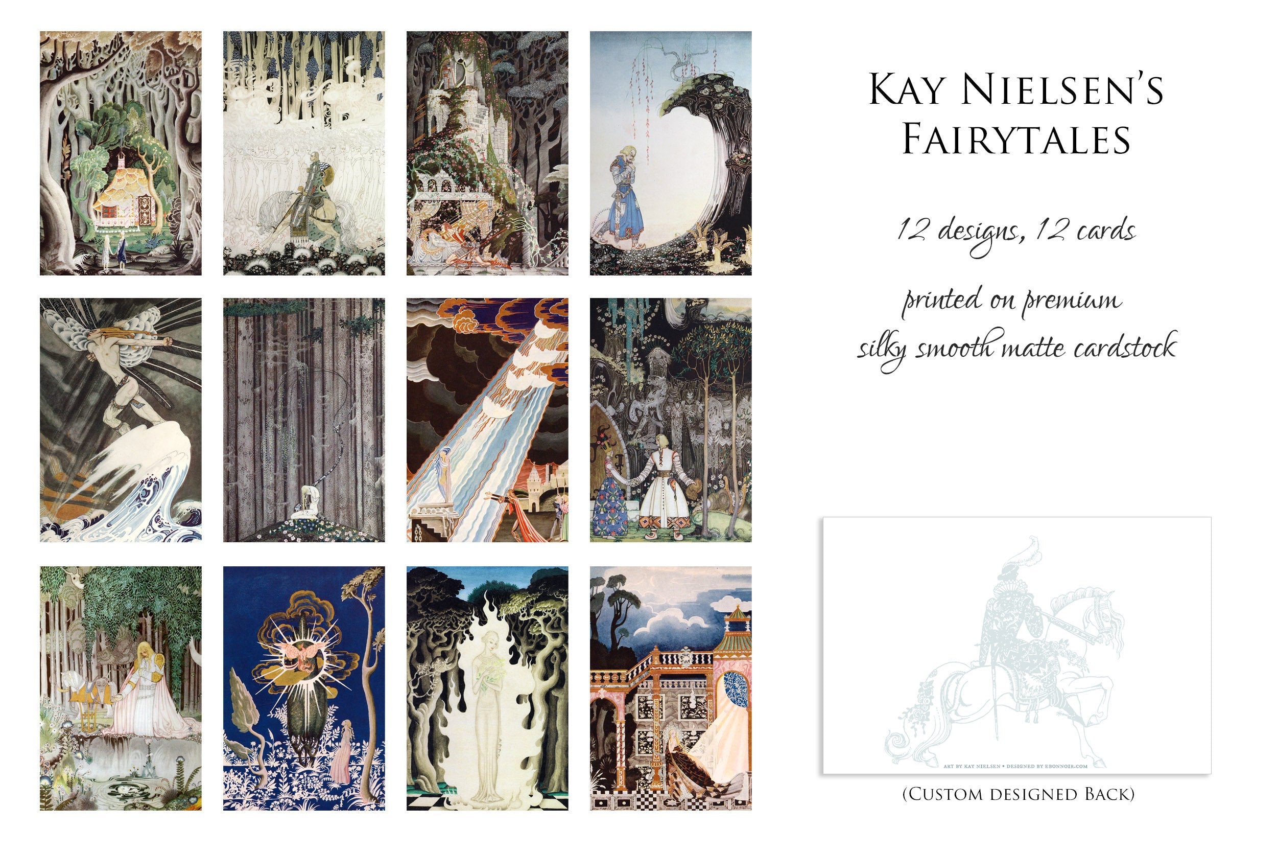 Fairytales by Kay Nielsen, Postcard/Greeting Card Set, Exclusively Designed, 6 Designs, 12 Cards