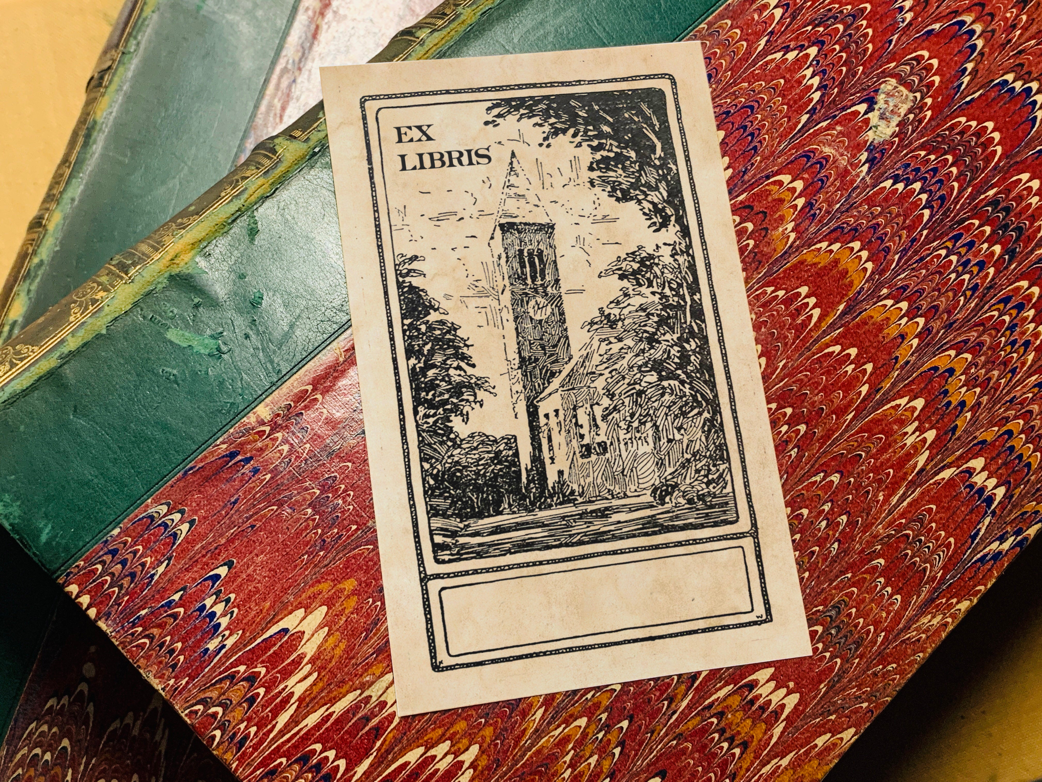 Country Churchyard, Personalized Ex-Libris Bookplates, Crafted on Traditional Gummed Paper, 2.5in x 4in, Set of 30