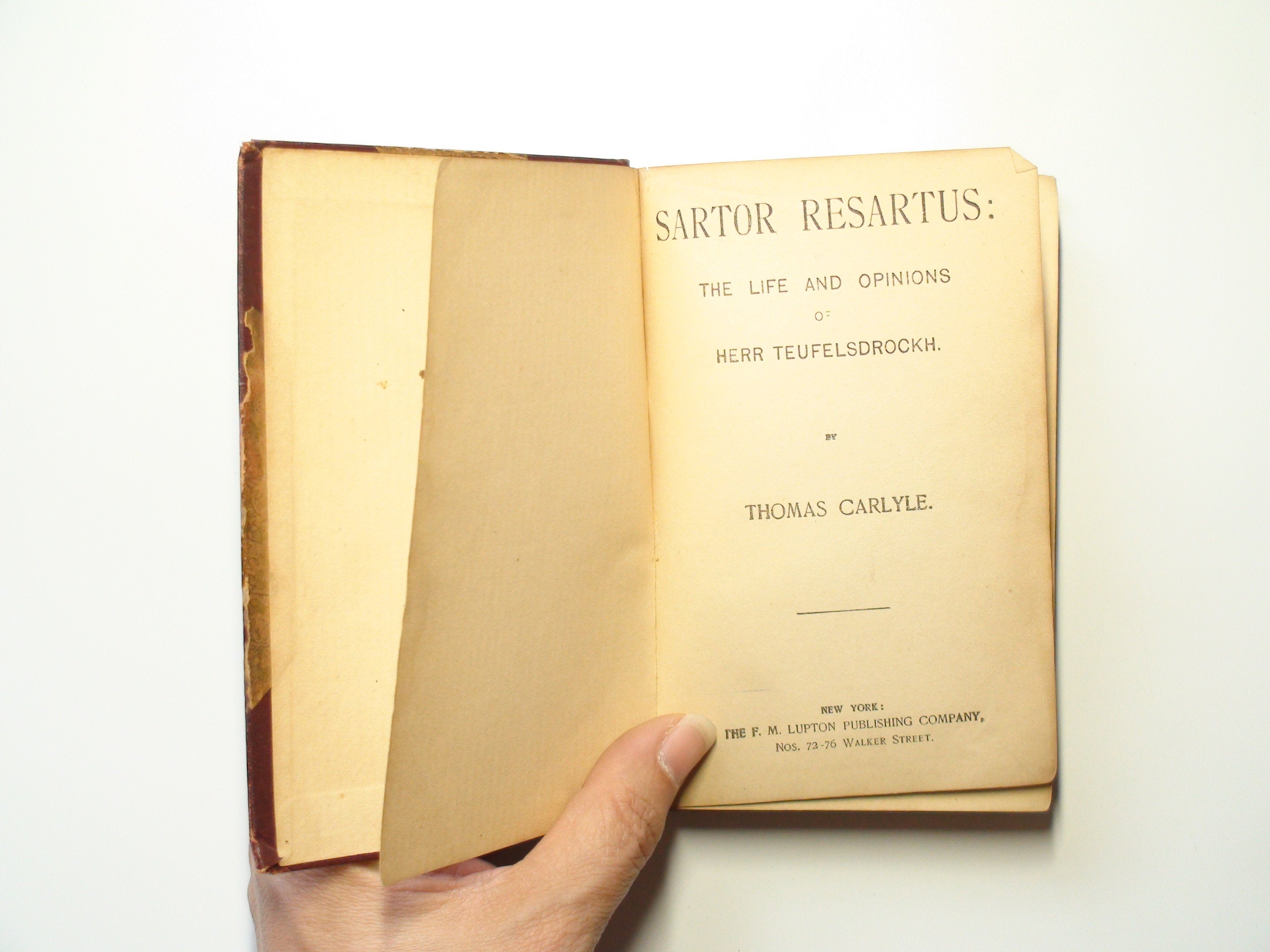 Sartor Resartus, Life and Opinions of Herr Teufelsdrockh, Thomas Carlyle, c1890s