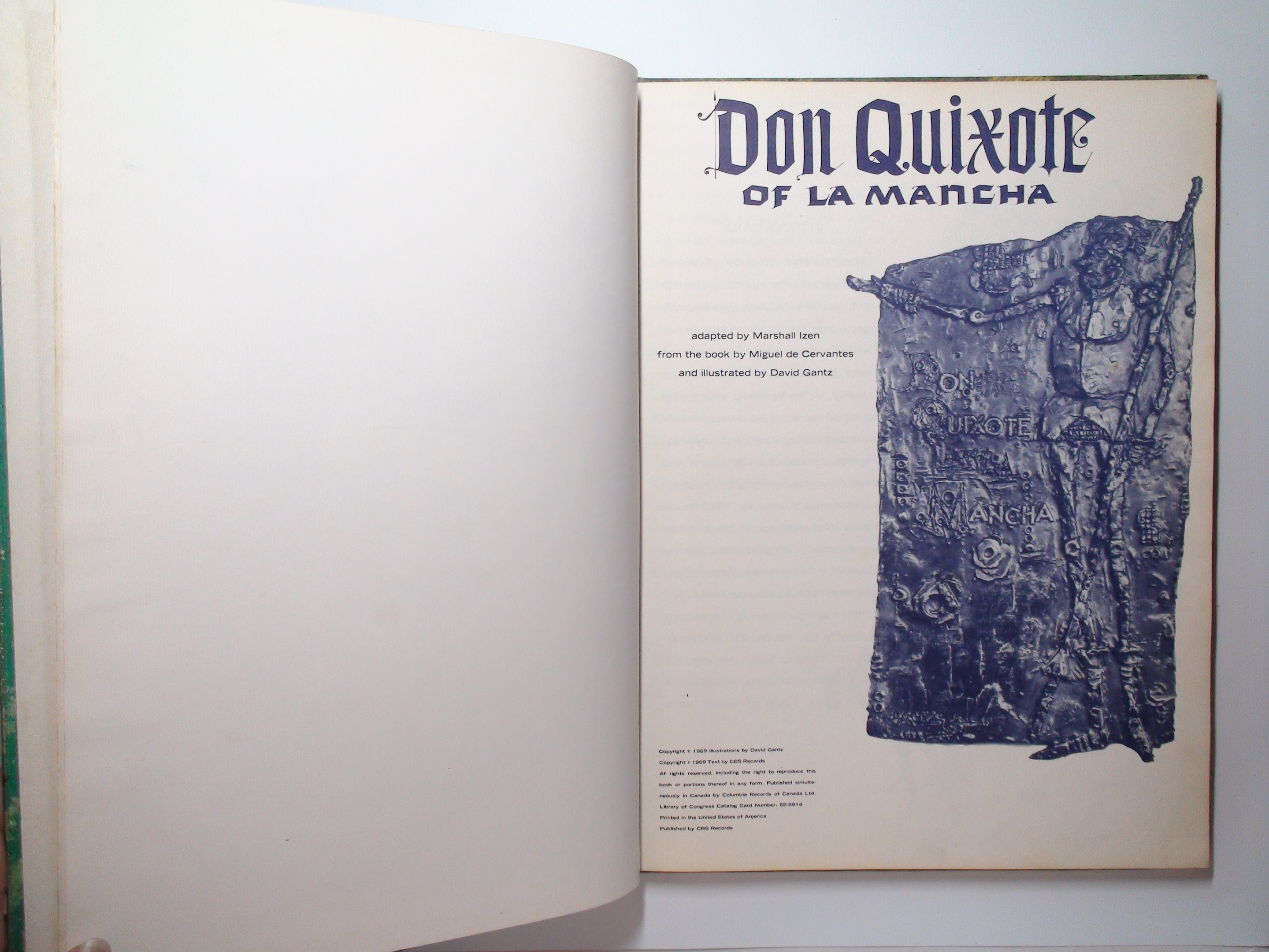 Don Quixote of la Mancha, Miguel de Cervantes, Illustrated, CBS Records, 1969