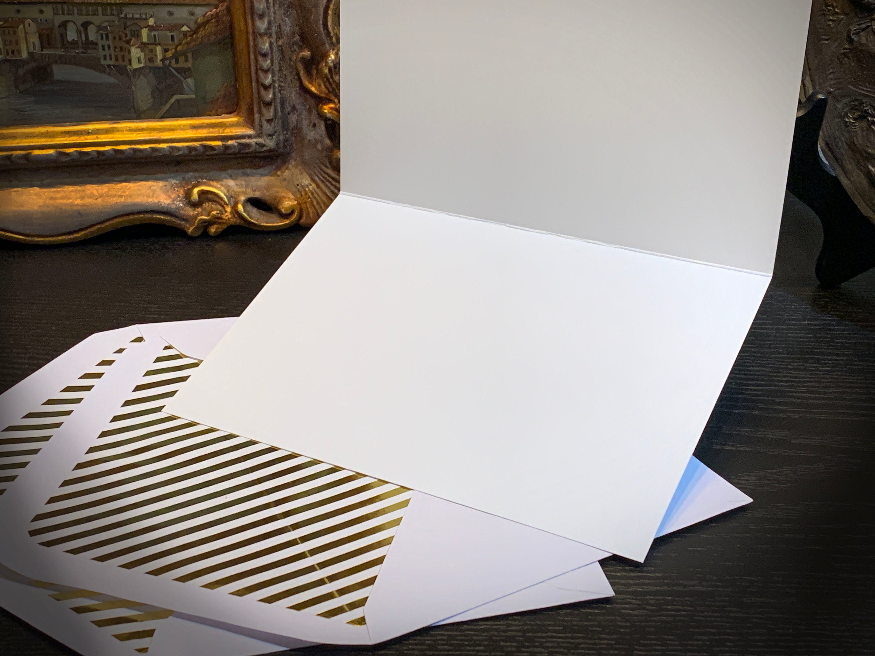 Peacock by Theodorus van Hoytema, Greeting Card with Elegant Striped Gold Foil Envelope, 1 Card/Envelope