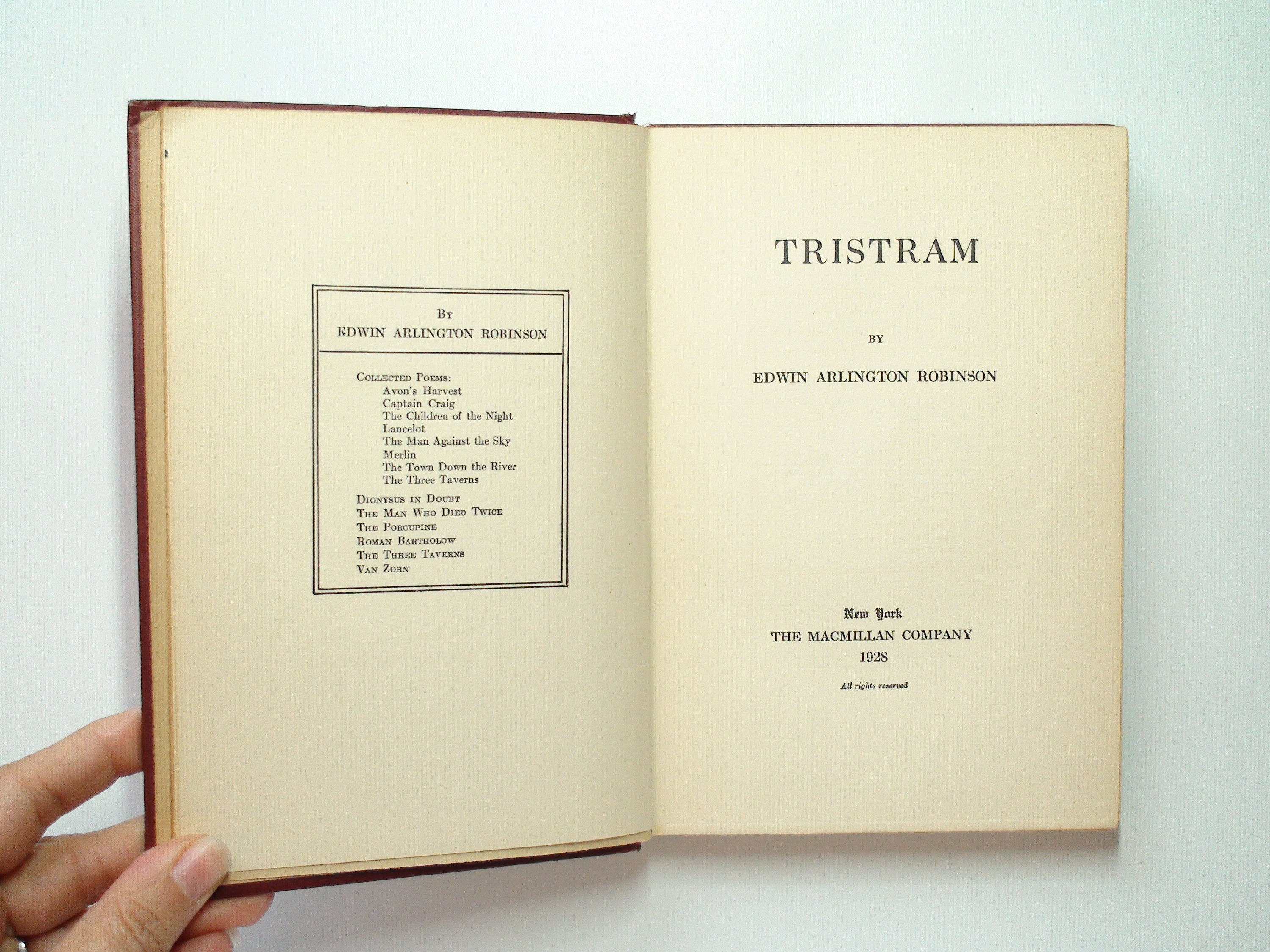 Tristram by Edwin Arlington Robinson, Epic Arthurian Poem, Macmillan, 1928