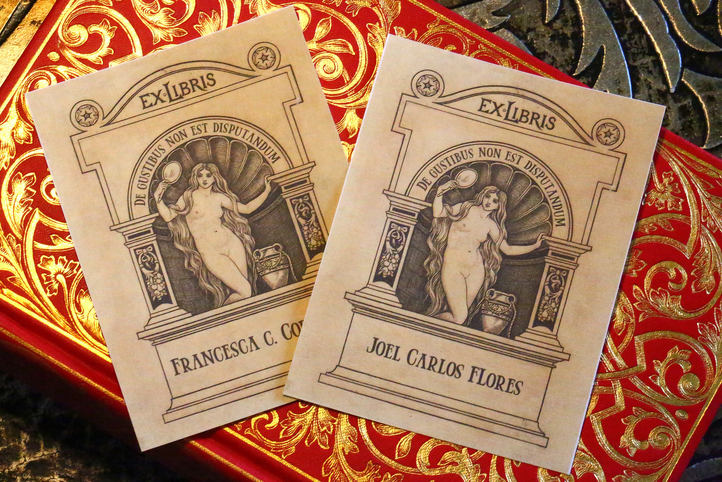 Nude Venus, Personalized Erotic Ex-Libris Bookplates, Crafted on Traditional Gummed Paper, 3in x 4in, Set of 30