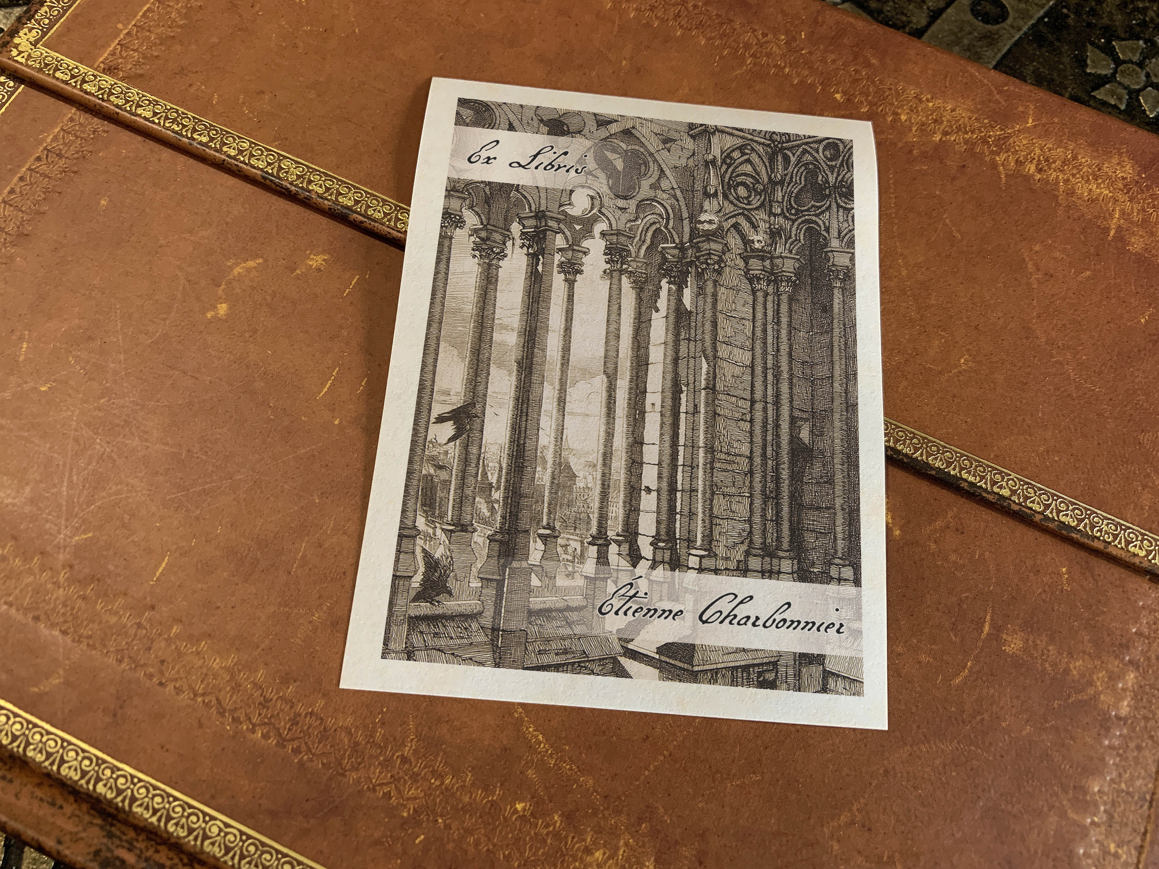 Notre Dame Gallery, Personalized Gothic Ex-Libris Bookplates, Crafted on Traditional Gummed Paper, 3in x 4in, Set of 30