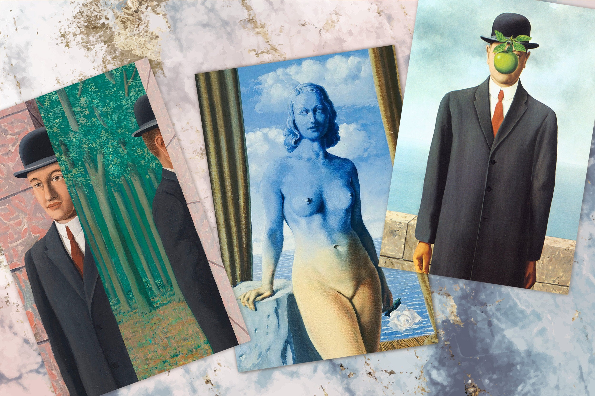 Rene Magritte Surrealist Postcard/Greeting Card Set, Exclusively Designed, 6 Designs, 12 Cards