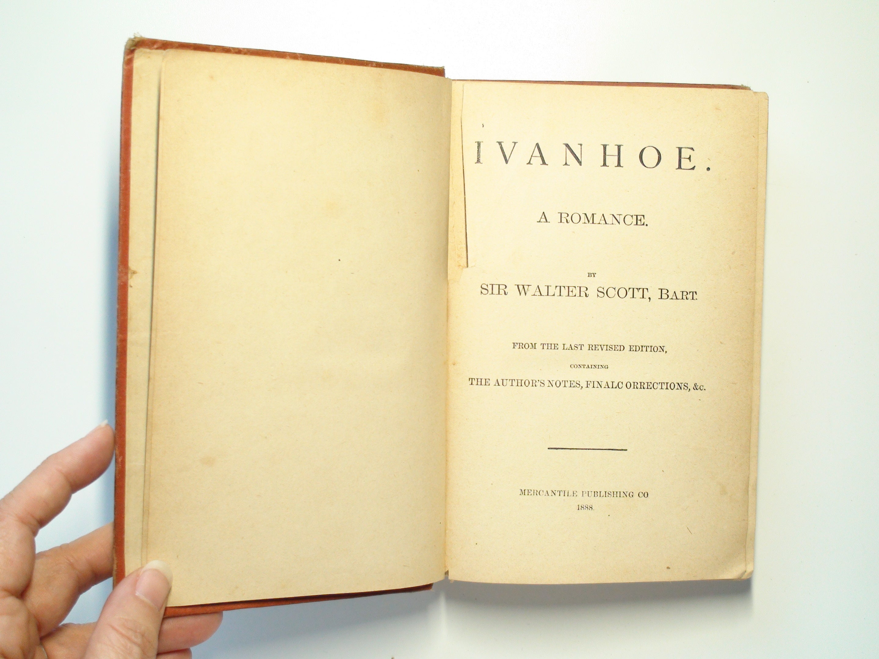 Ivanhoe, A Romance, Sir Walter Scott, Bart, With Author Notes, 1888