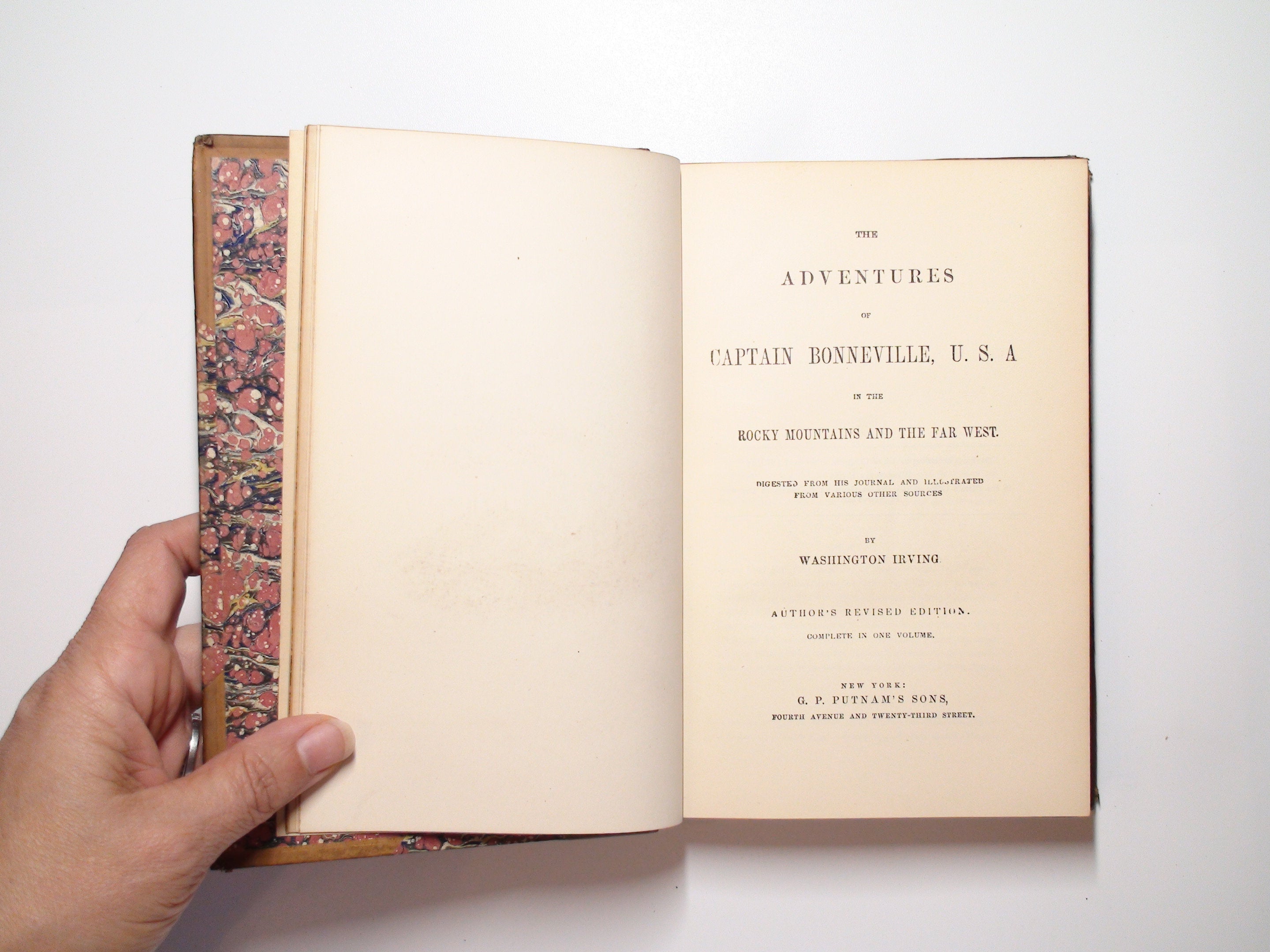 Adventures of Captain Bonneville and Life of Washington Vol 5, Washington Irving, Leather