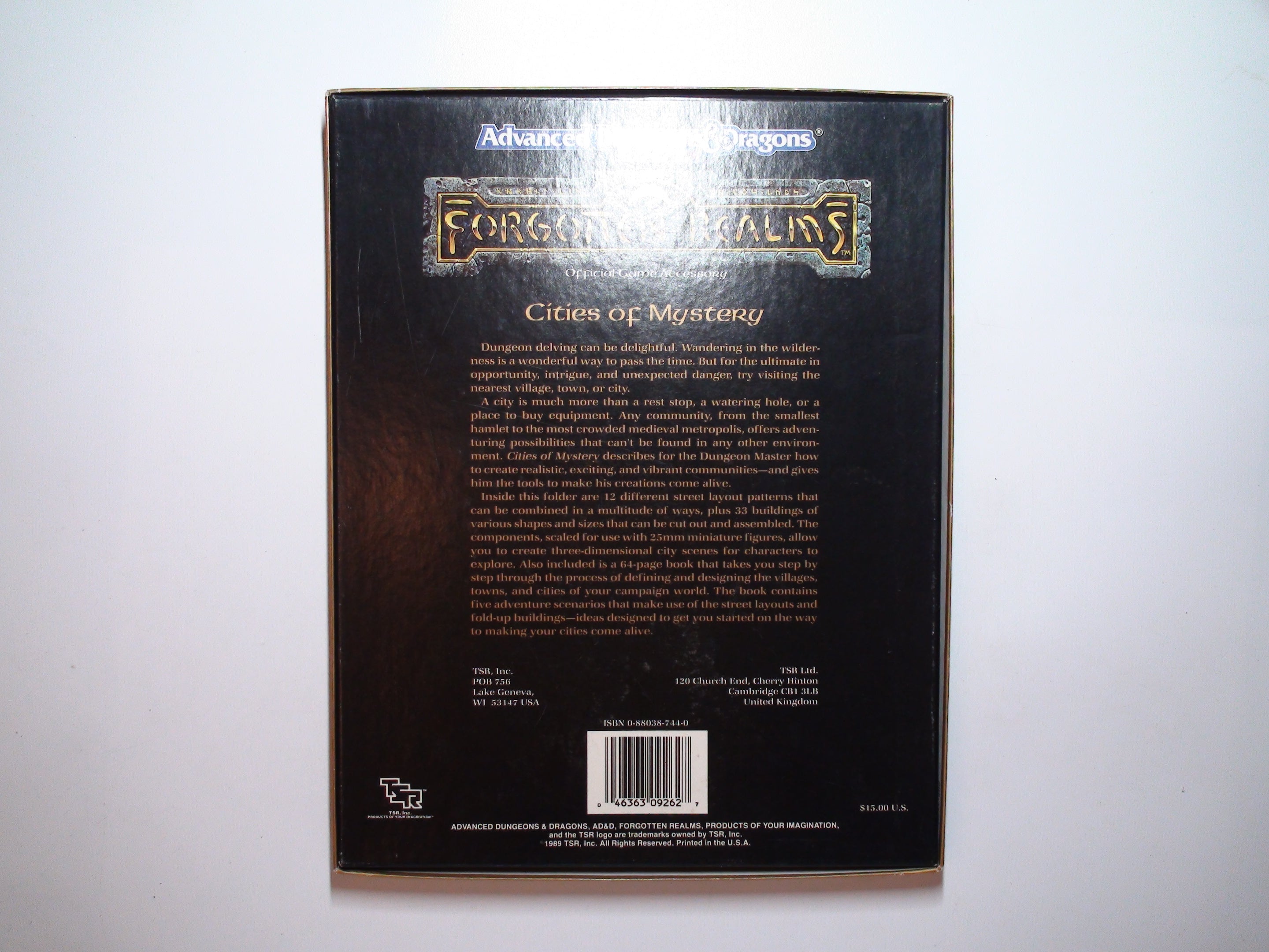 Forgotten Realms, Cities of Mystery, In Box, TSR AD&D FR8 #9262, 1989