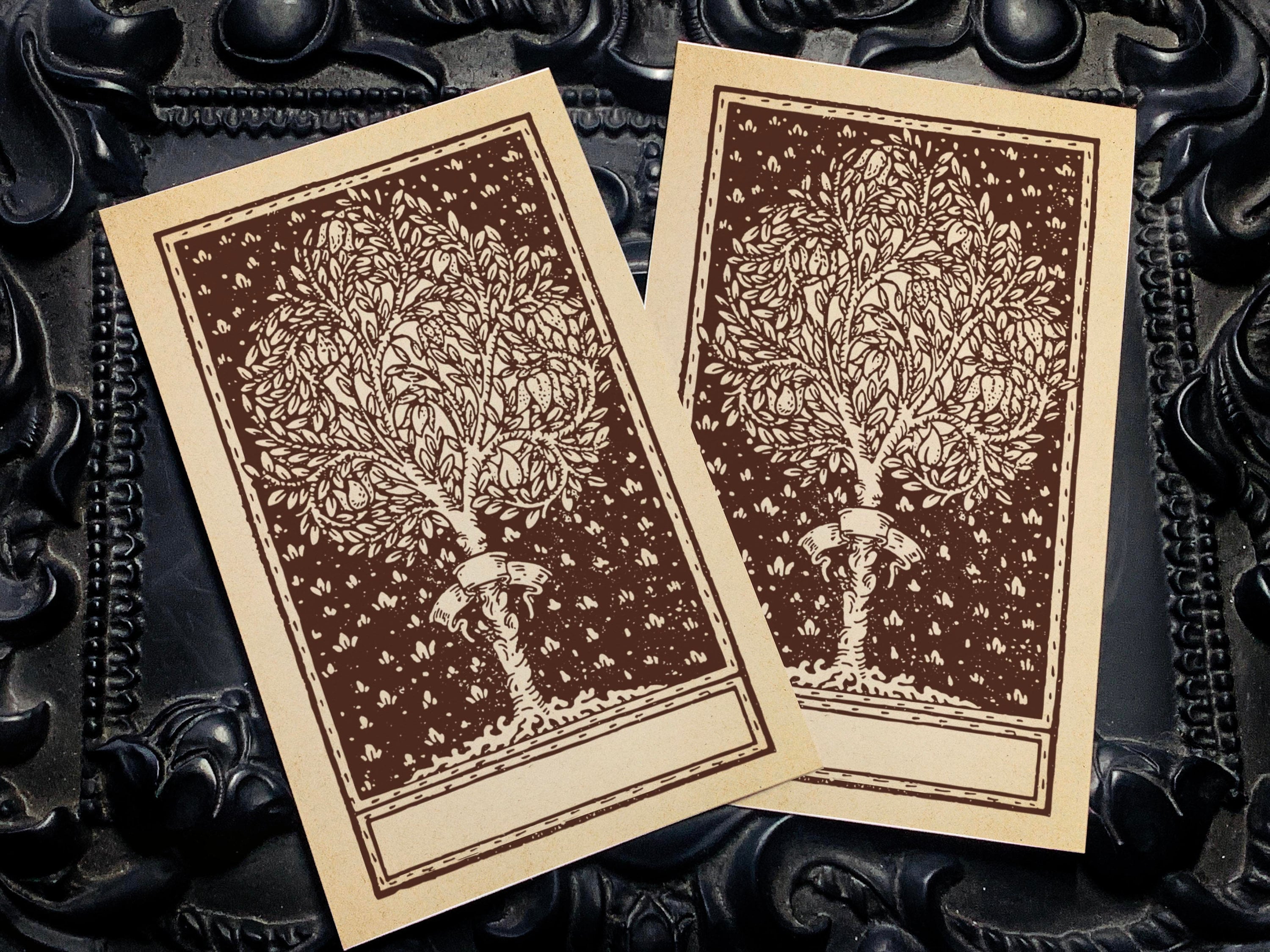 Pear Tree, Personalized Ex-Libris Bookplates, Crafted on Traditional Gummed Paper, 2.5in x 4in, Set of 30