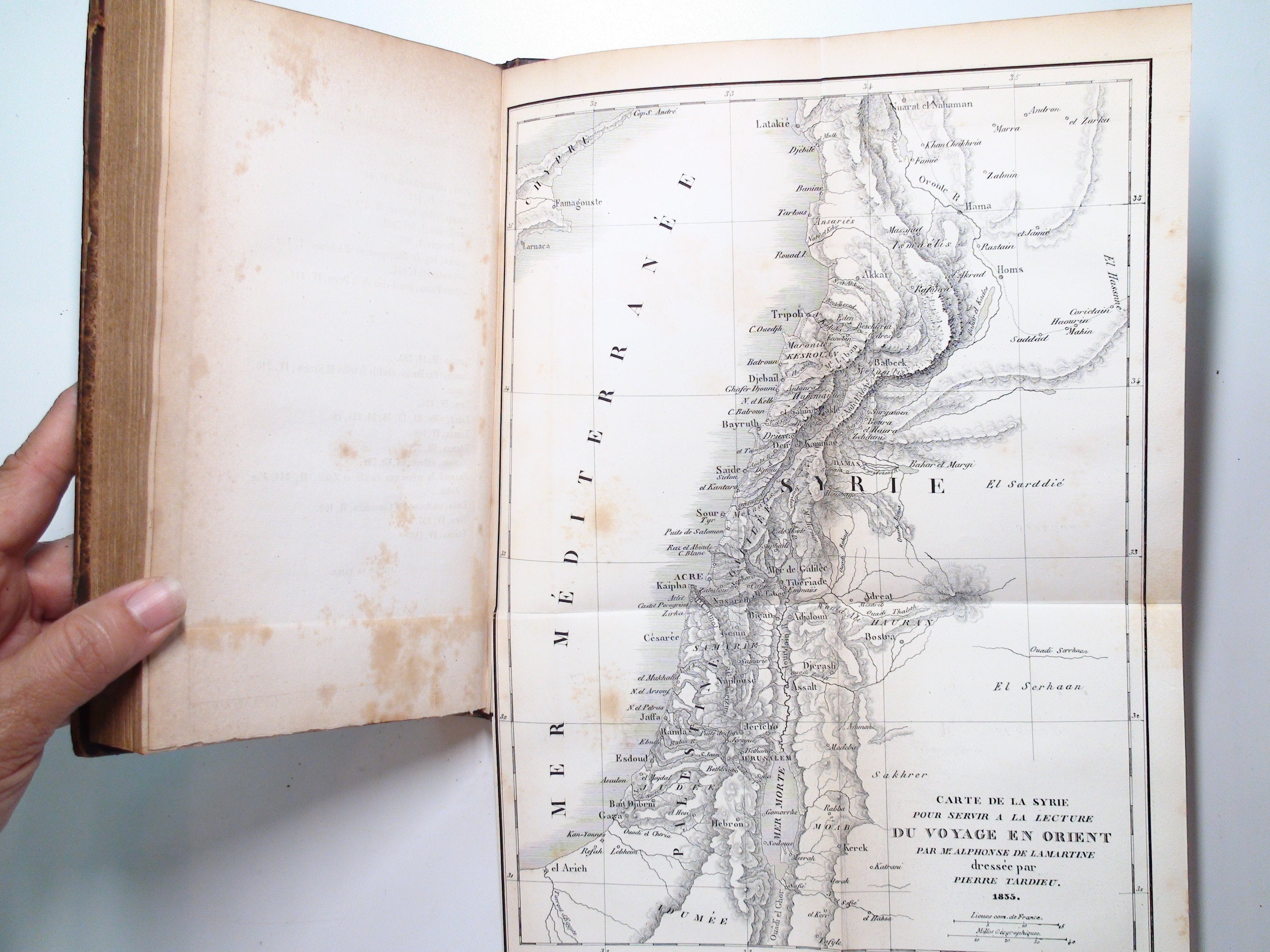 Un Voyage en Orient, M. Alphonse De Lamartine, Leather, 1st Ed, w Maps, 1835