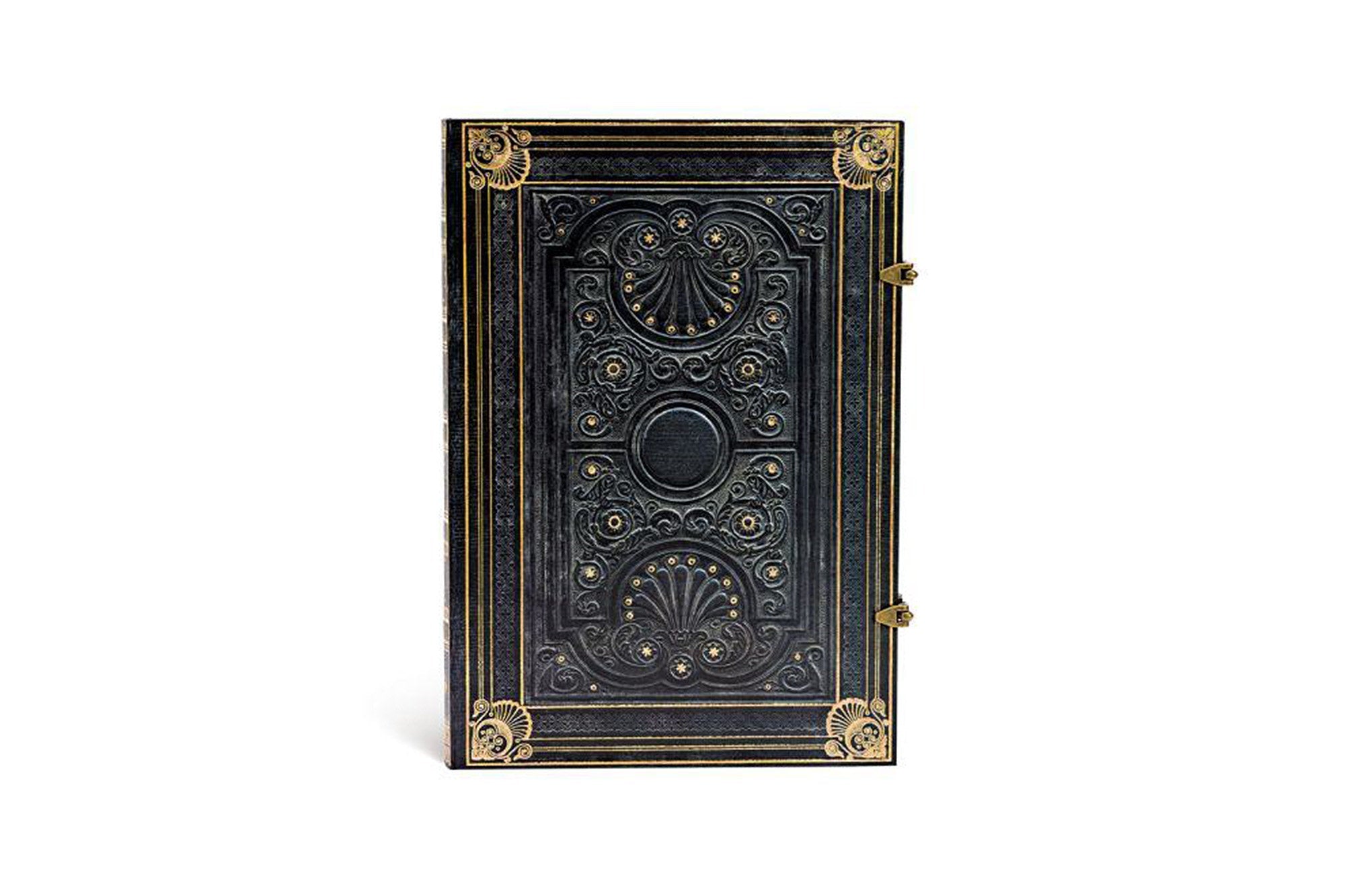 Nocturnelle, Restoration-style Lined Journal, with Gilt Cover and Metal Latches, Lined, Paperblanks, 8.25in x 11.75in
