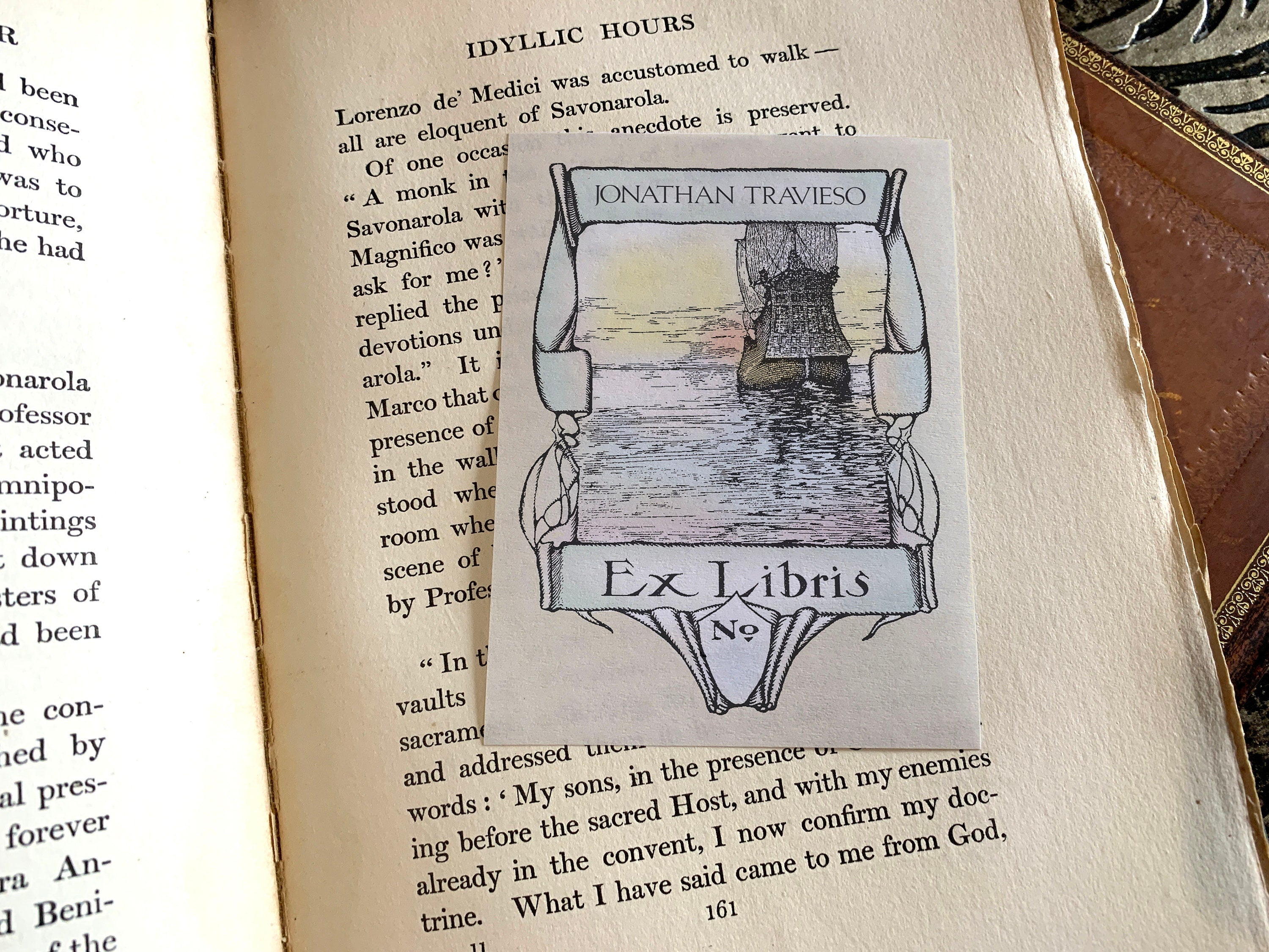 Sailing Into the Sunset, Personalized Ex-Libris Bookplates with Number Field, Crafted on Traditional Gummed Paper, 3in x 4in, Set of 30