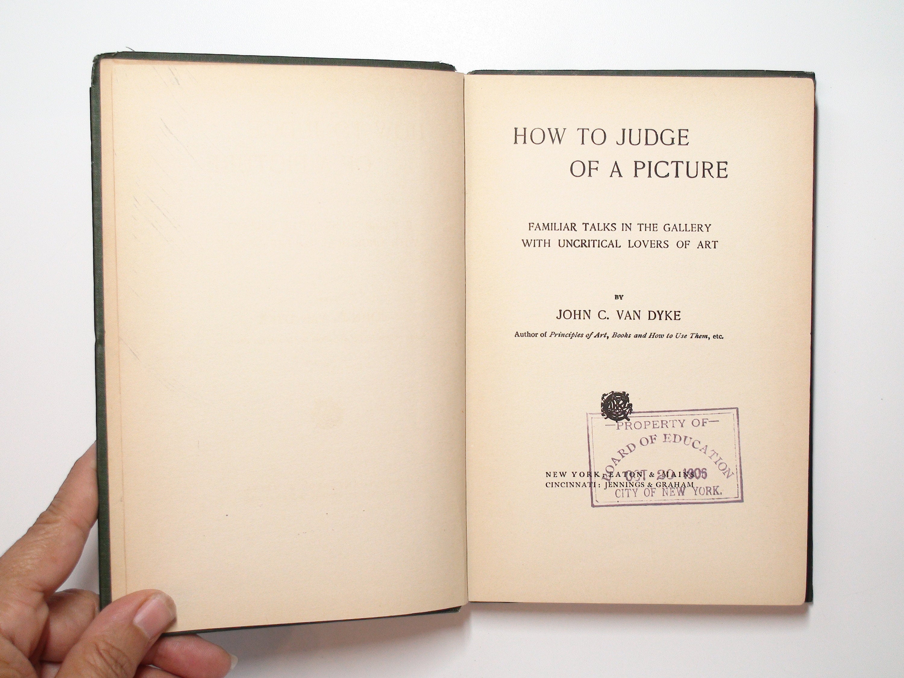 How To Judge of a Picture, Familiar Talks in the Gallery, John C. Van Dyke, 1889