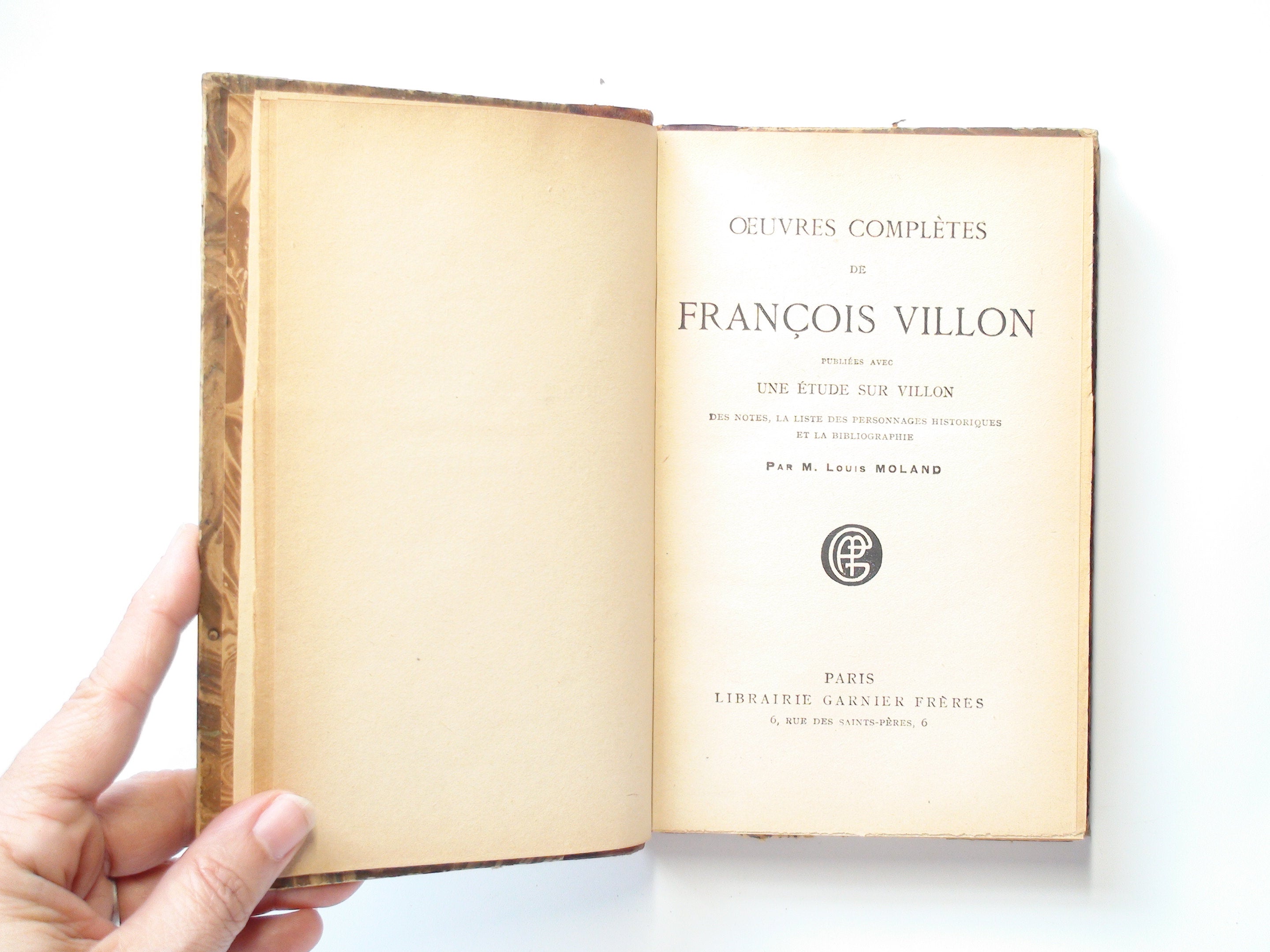 Oeuvres Completes de Francois Villon, Leather, French Language, c1910