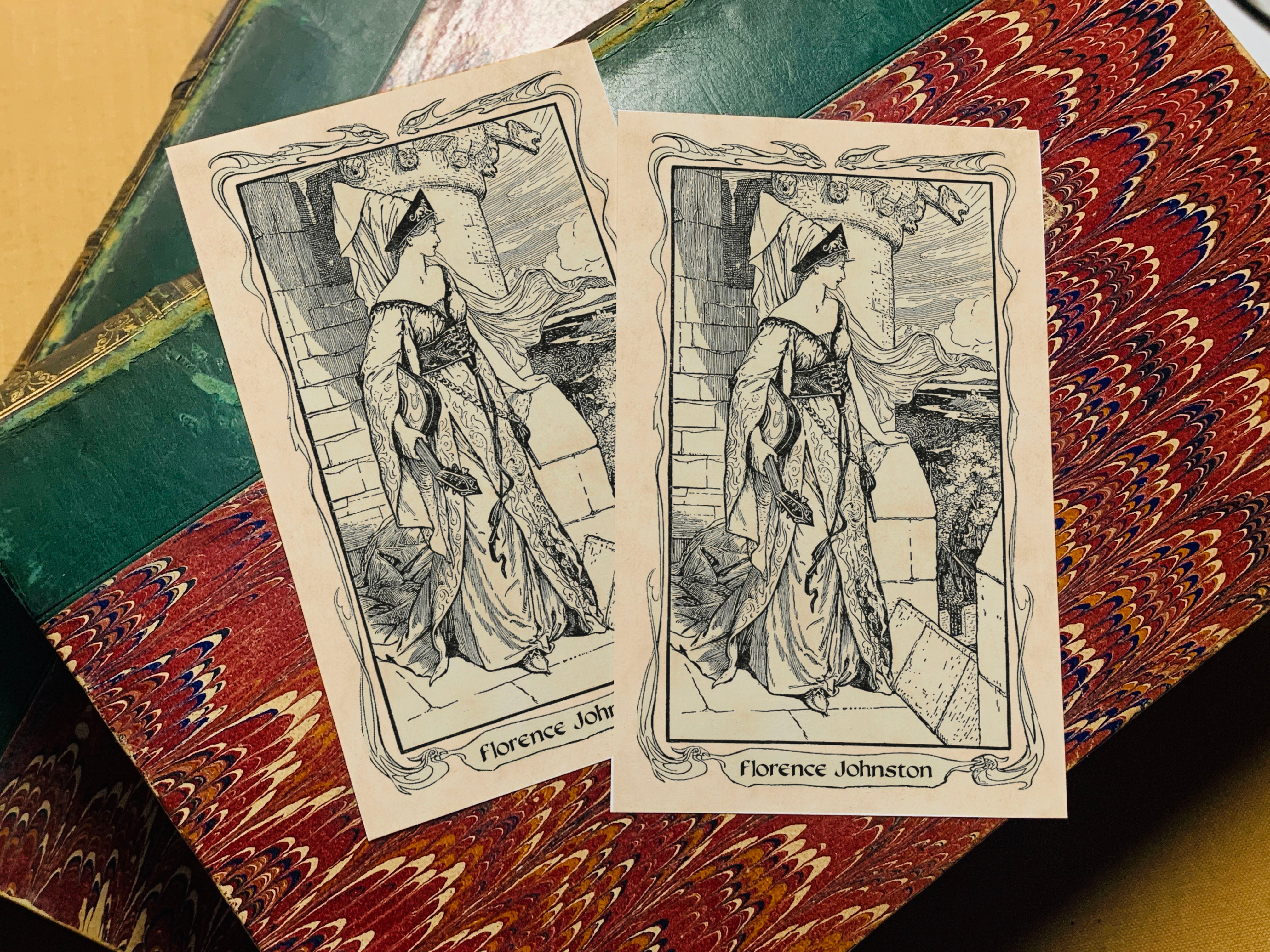 Princess Bard, Personalized Ex-Libris Bookplates, Crafted on Traditional Gummed Paper, 2.5in x 4in, Set of 30