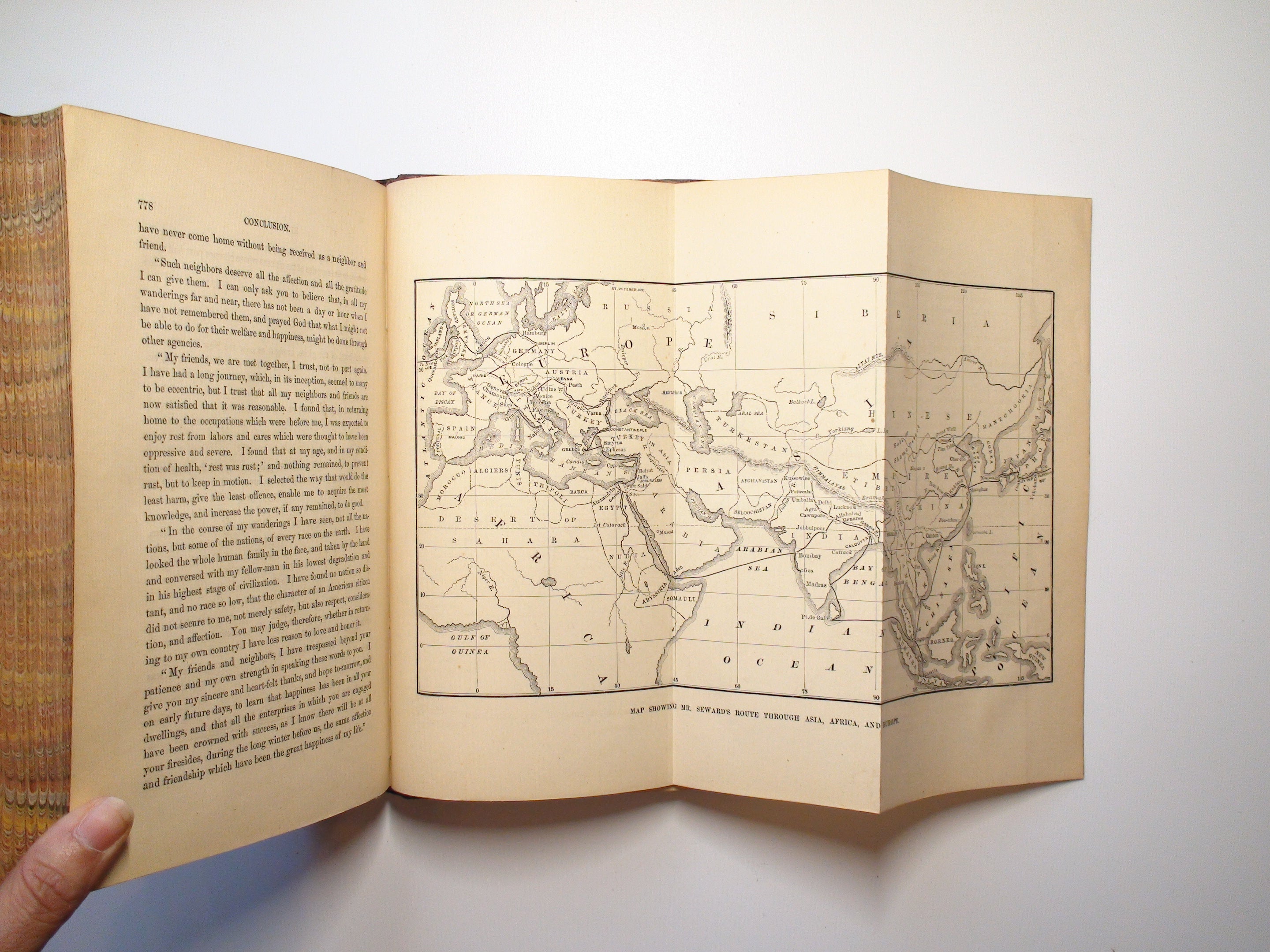 William H. Seward's Travels Around The World, Leather, Illustrated, 1874