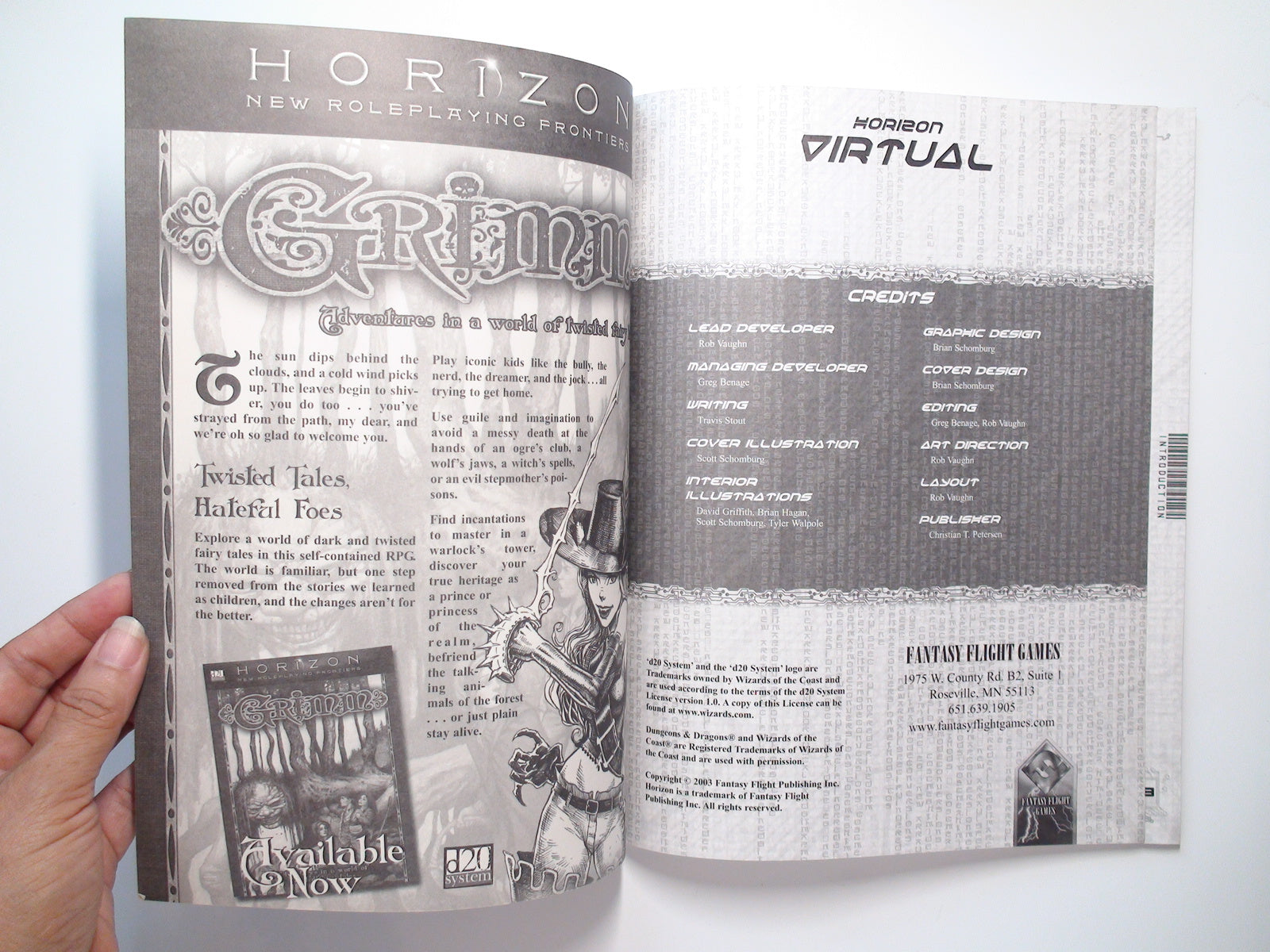Horizon Virtual, A Hidden War Rages, d20 System, Fantasy Flight Games, #HR03