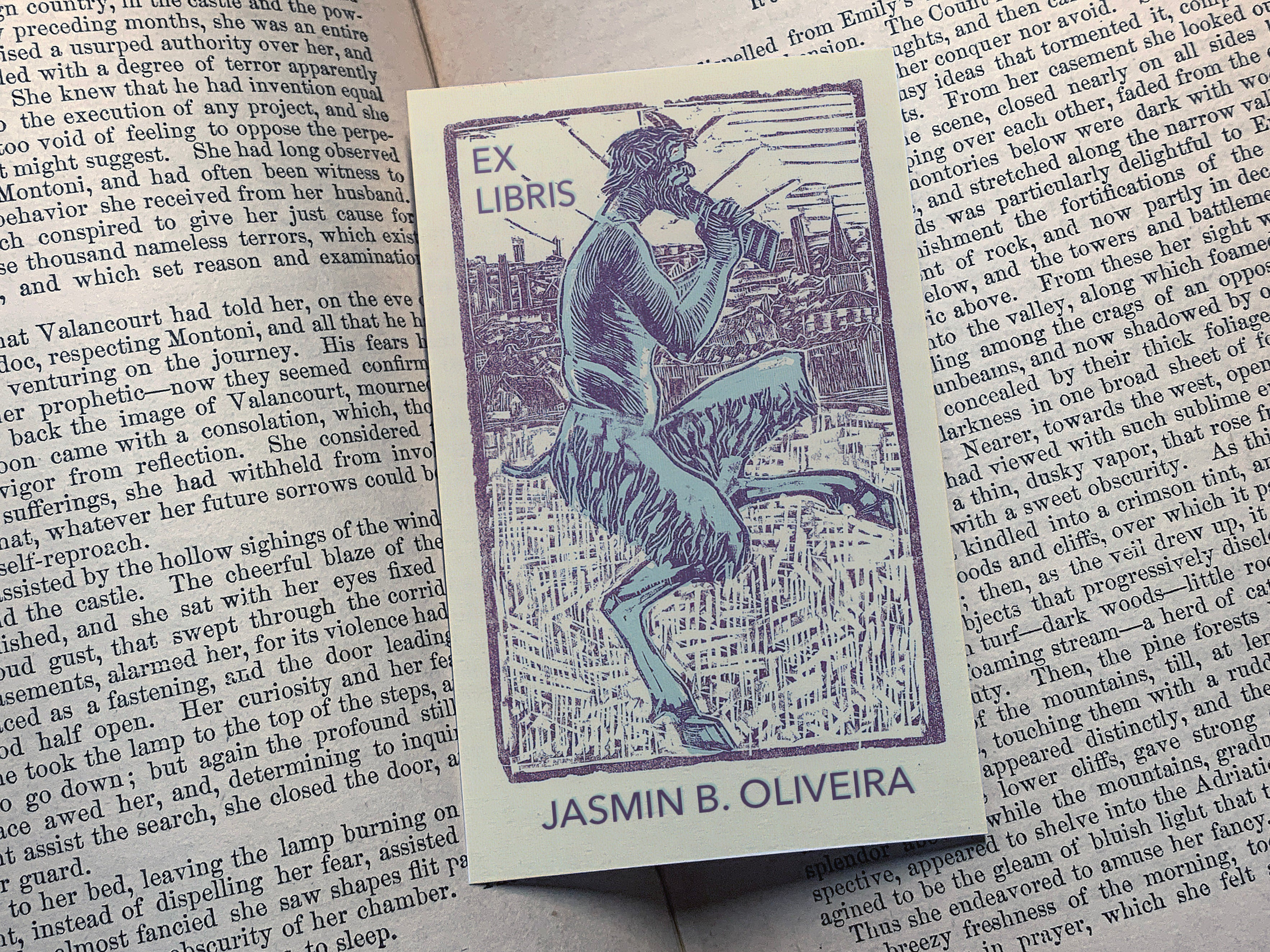Pan by Josef Cantre, Personalized Ex-Libris Bookplates, Crafted on Traditional Gummed Paper, 2.5in x 4in, Set of 30