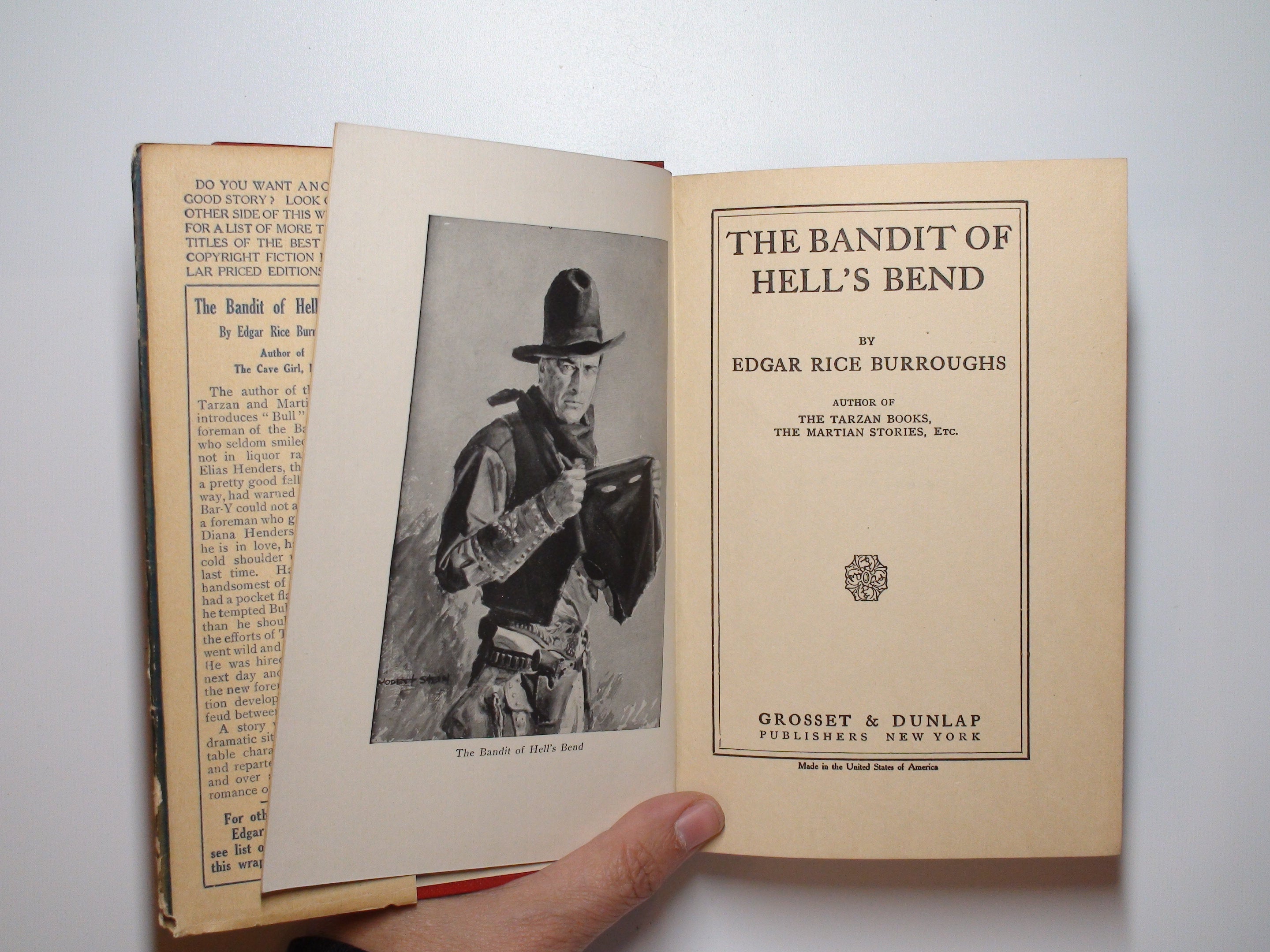 The Bandit of Hell's Bend, Edgar Rice Burroughs, w DJ, Grosset and Dunlap, 1925