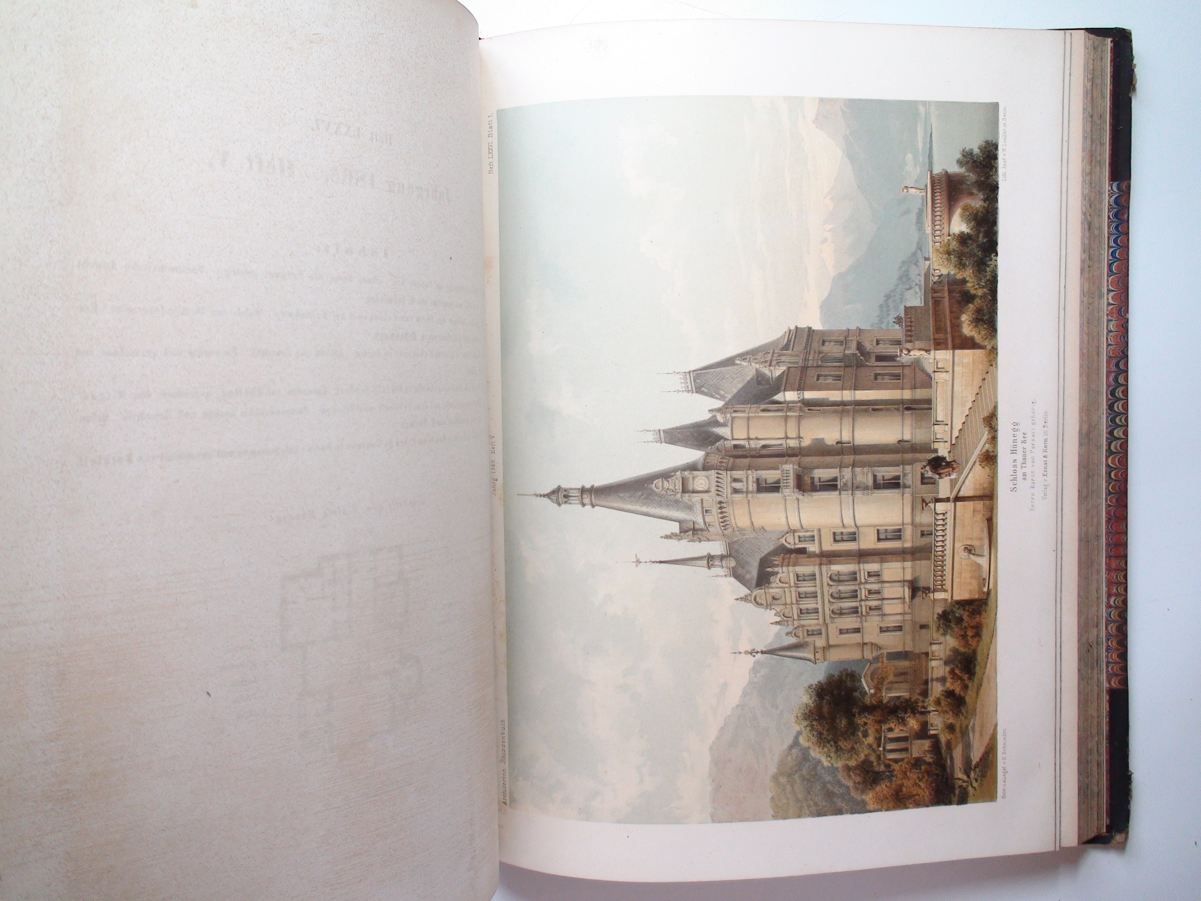 Architektonisches Skizzenbuch, 2 Vols of German Architectural Book, Engravings