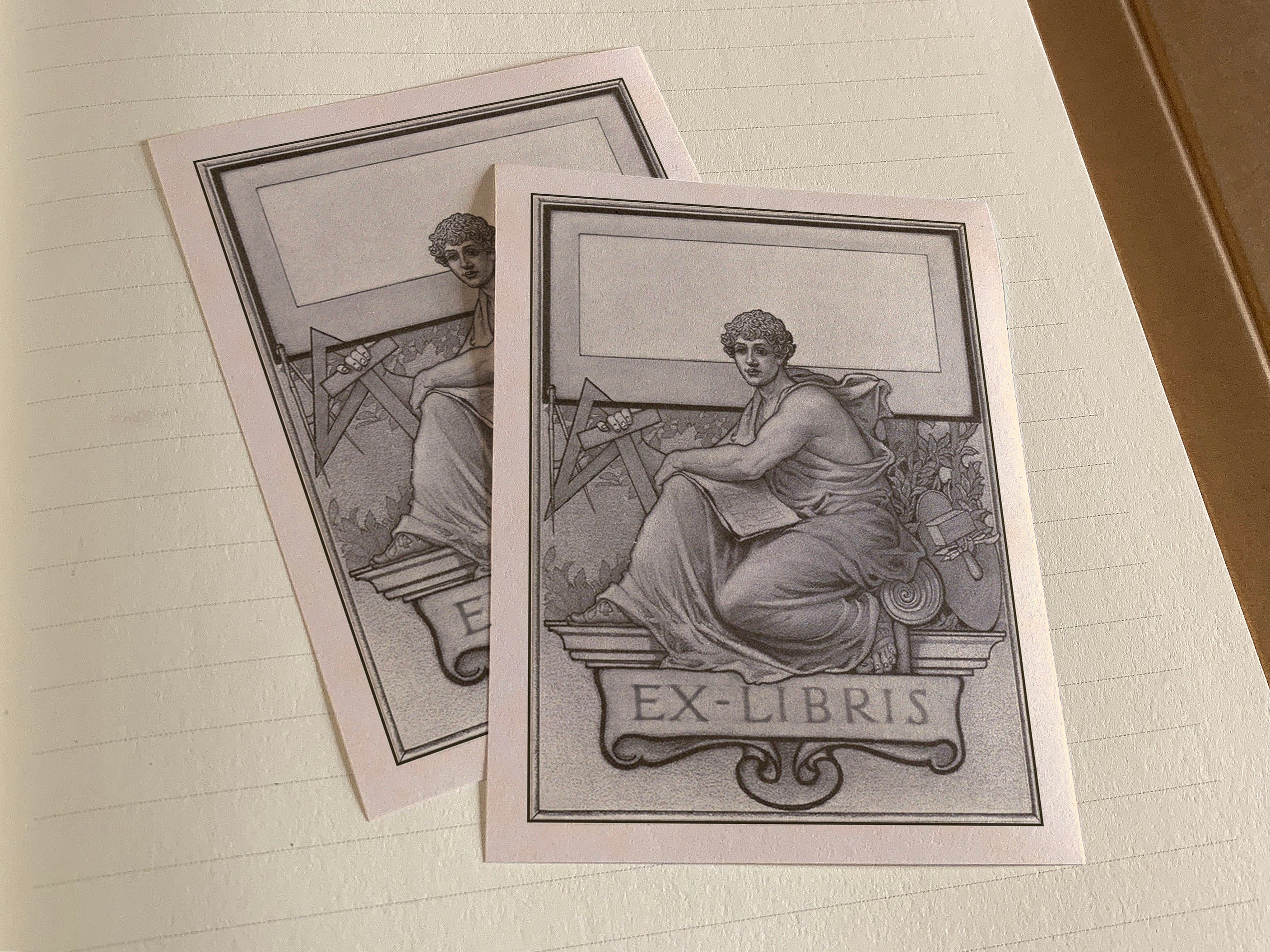 Hephaestus, Geometry and Architecture, Personalized Gothic Ex-Libris Bookplates, Crafted on Traditional Gummed Paper, 3in x 4in, Set of 30