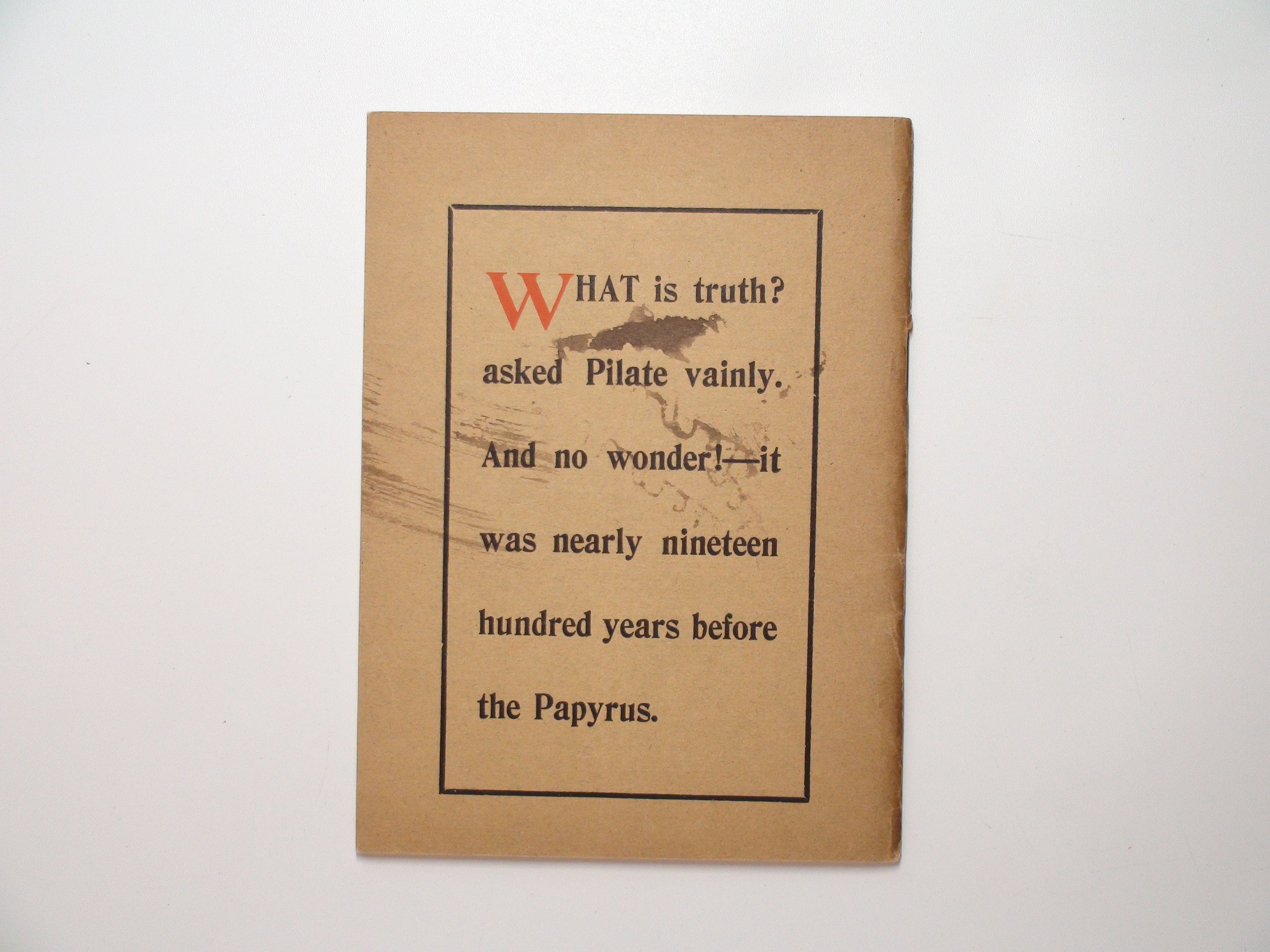The Papyrus Magazine, Ed. by Michael Monahan, RARE, 1st Ed, December 1911