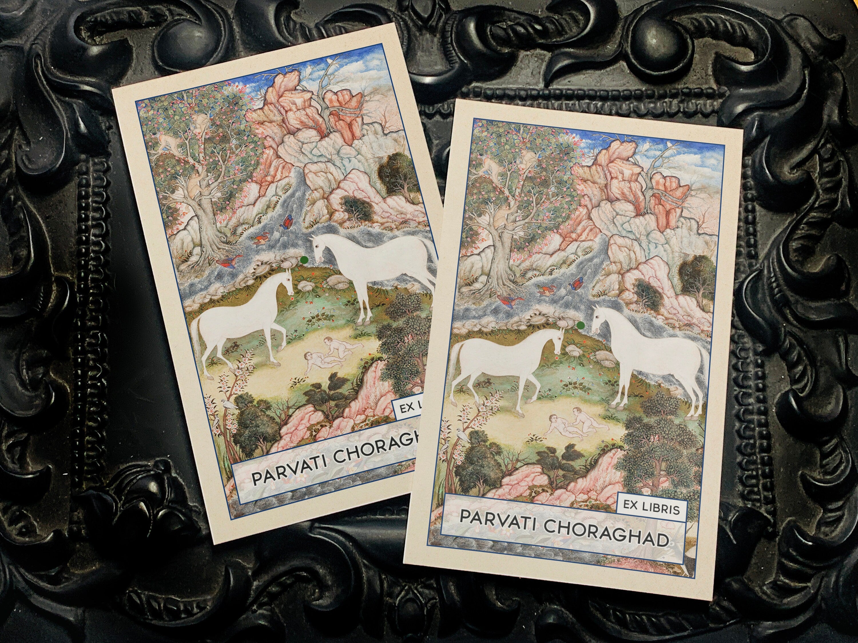 Birth of the Celestial Twins, Personalized Ex-Libris Bookplates, Crafted on Traditional Gummed Paper, 2.5in x 4in, Set of 30